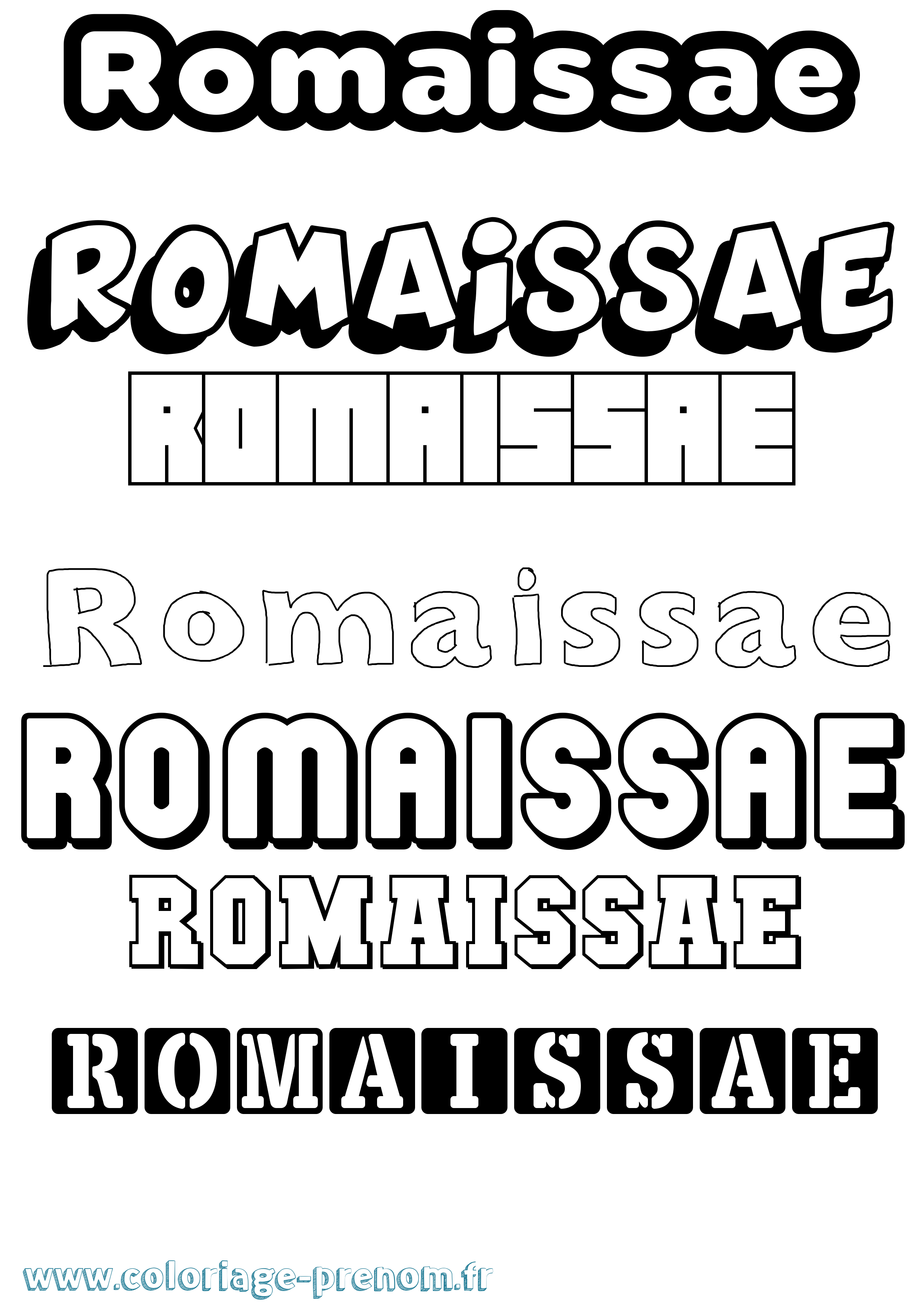 Coloriage prénom Romaissae Simple