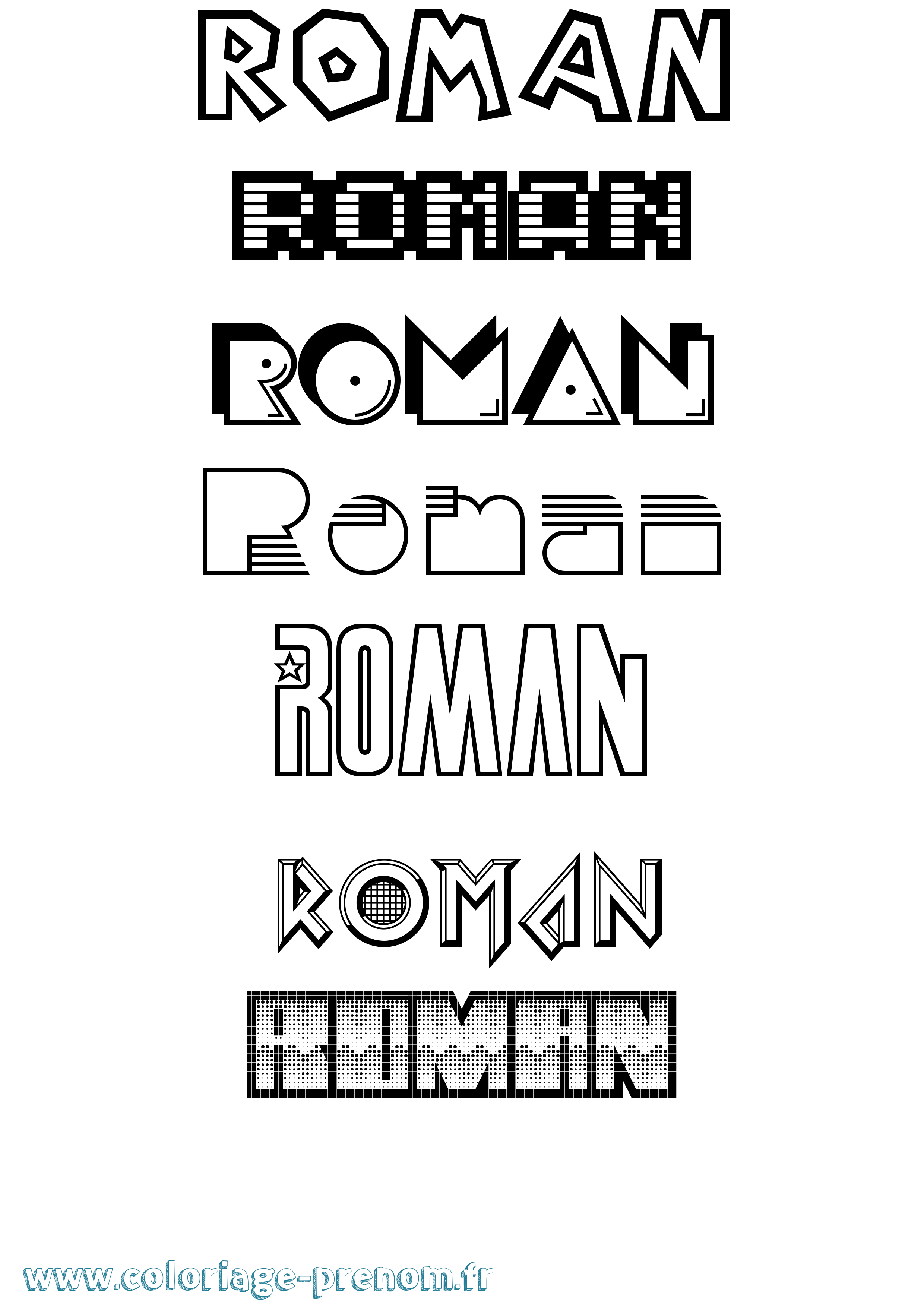 Coloriage prénom Roman Jeux Vidéos