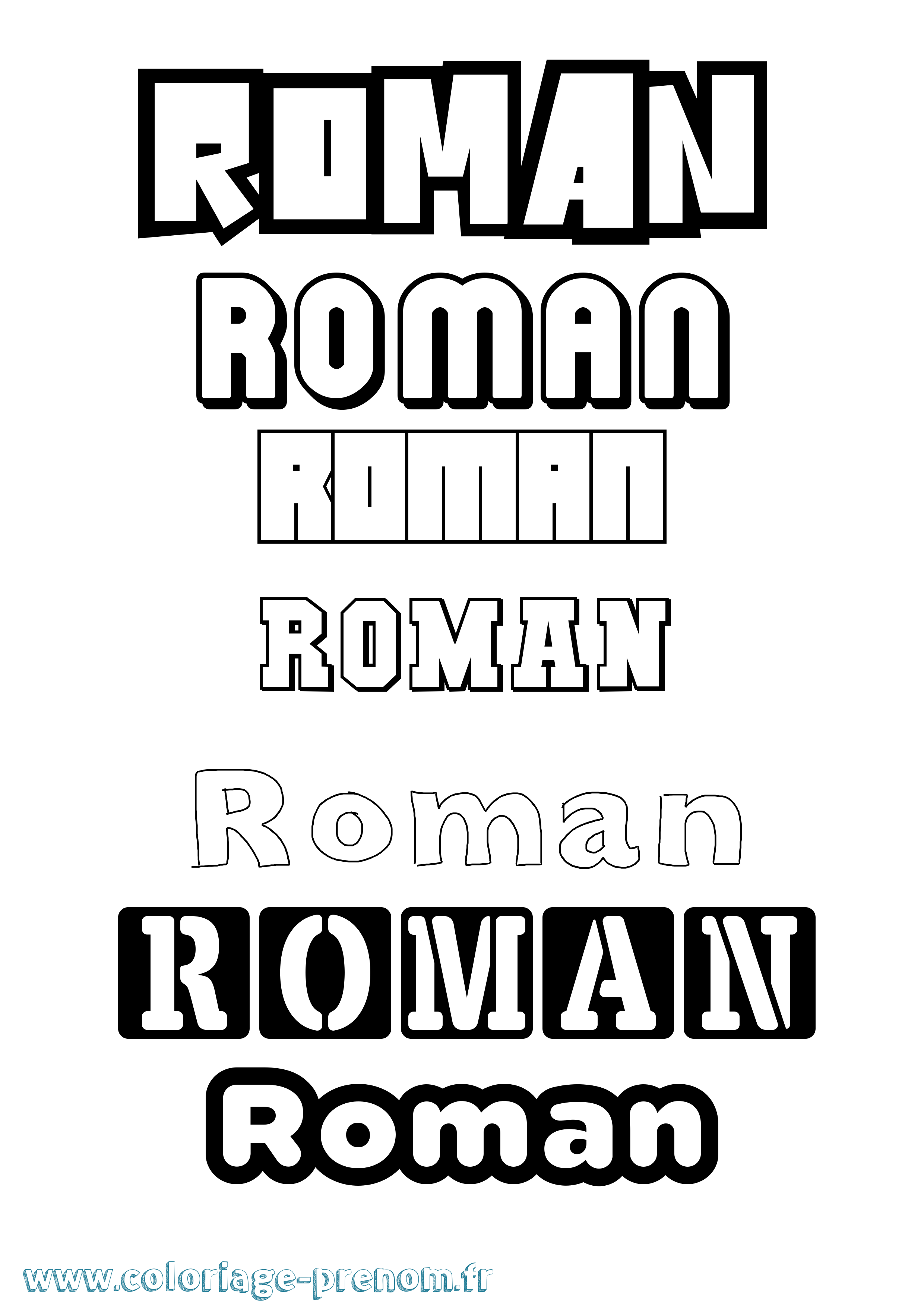 Coloriage prénom Roman Simple