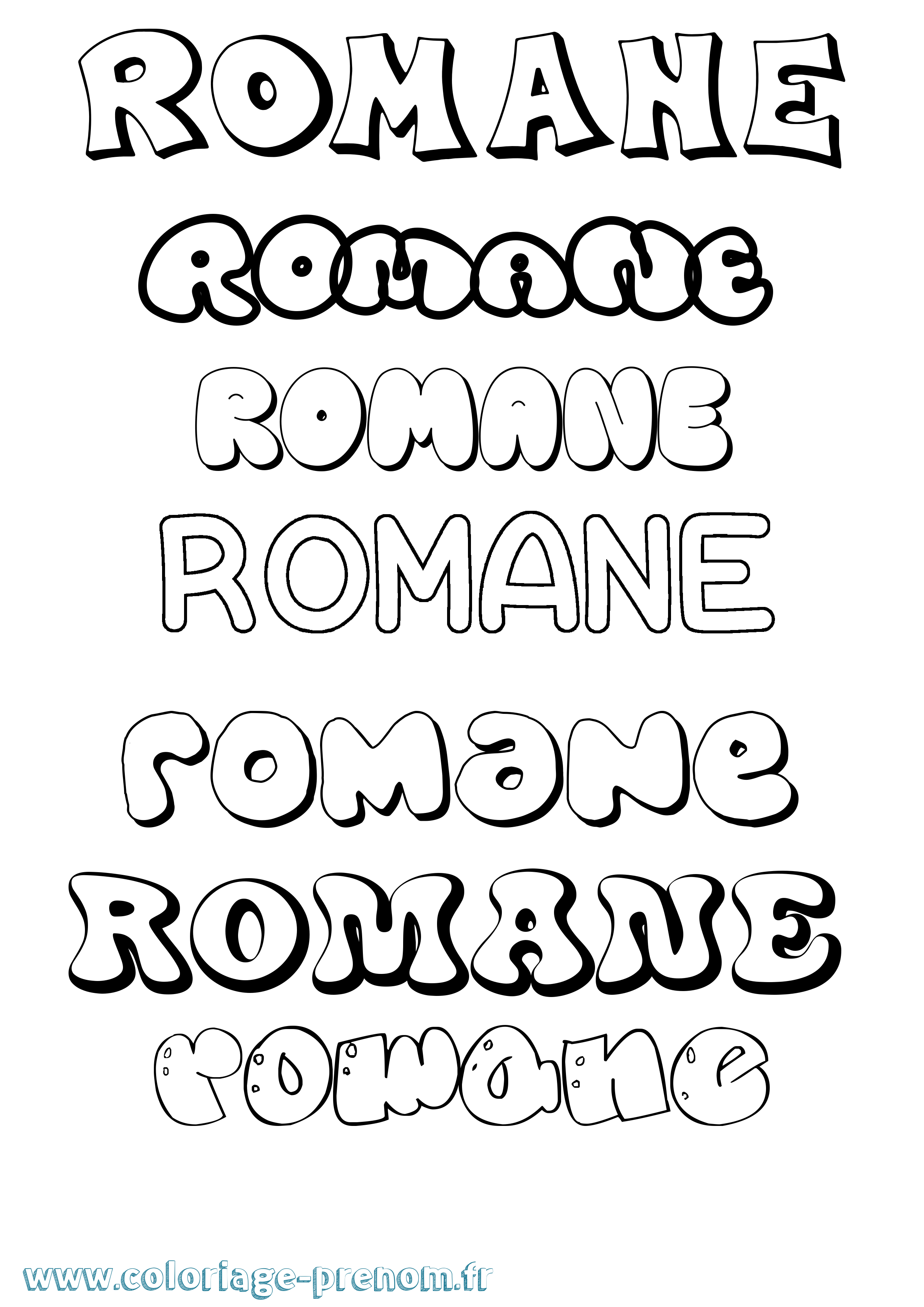 Coloriage prénom Romane