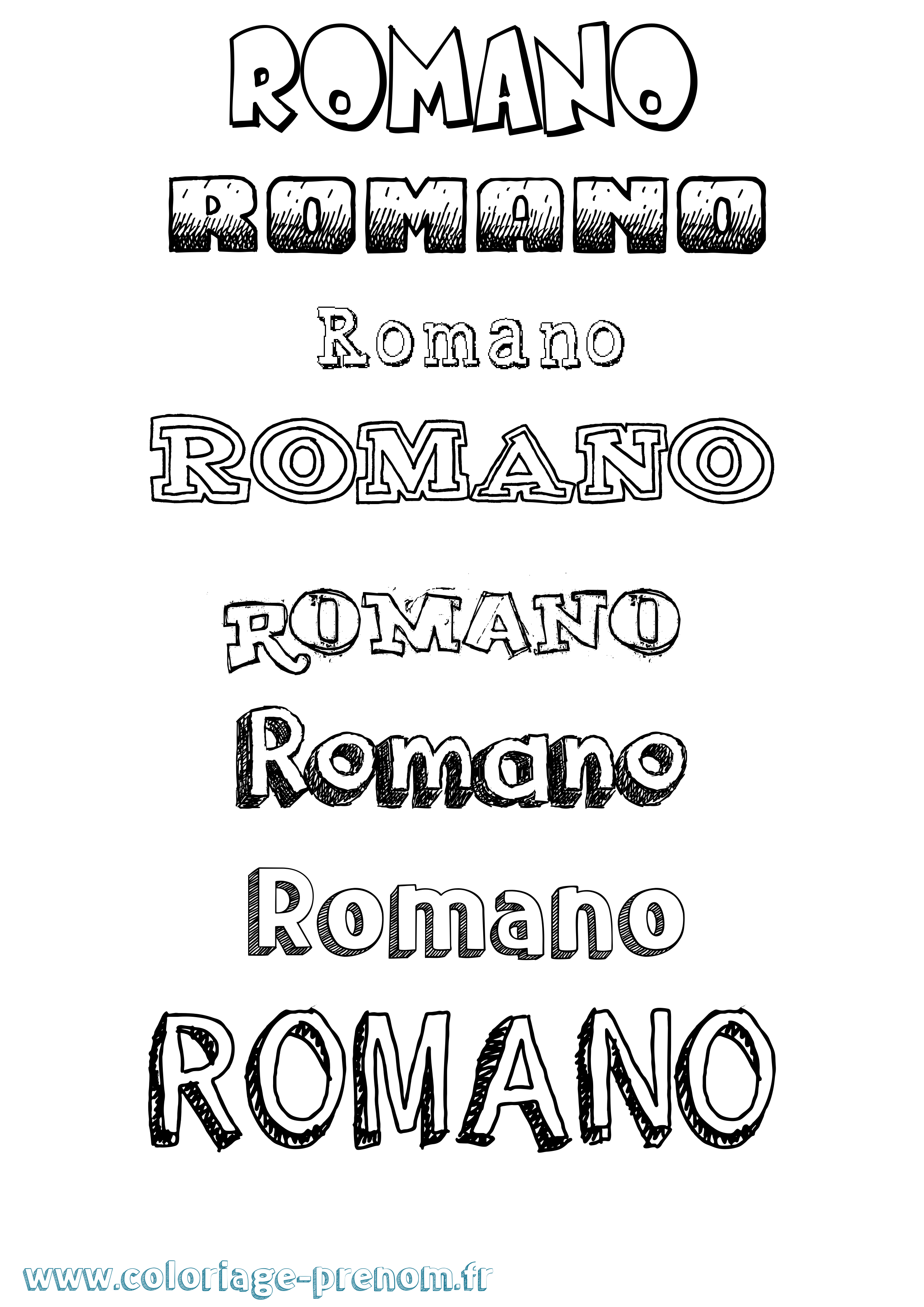 Coloriage prénom Romano Dessiné