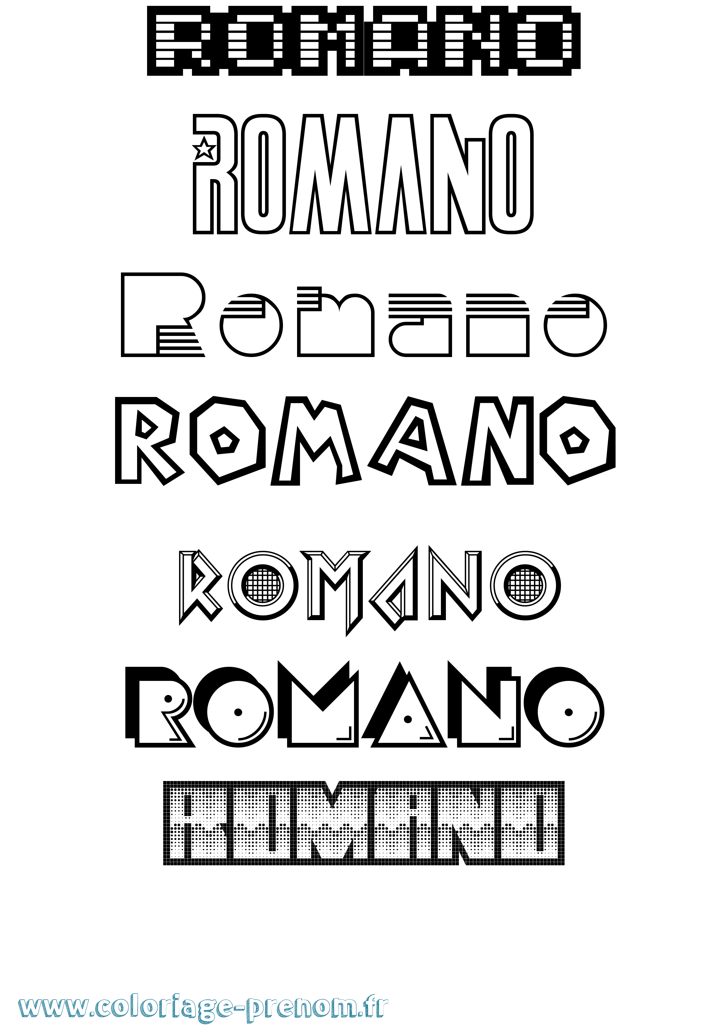 Coloriage prénom Romano Jeux Vidéos