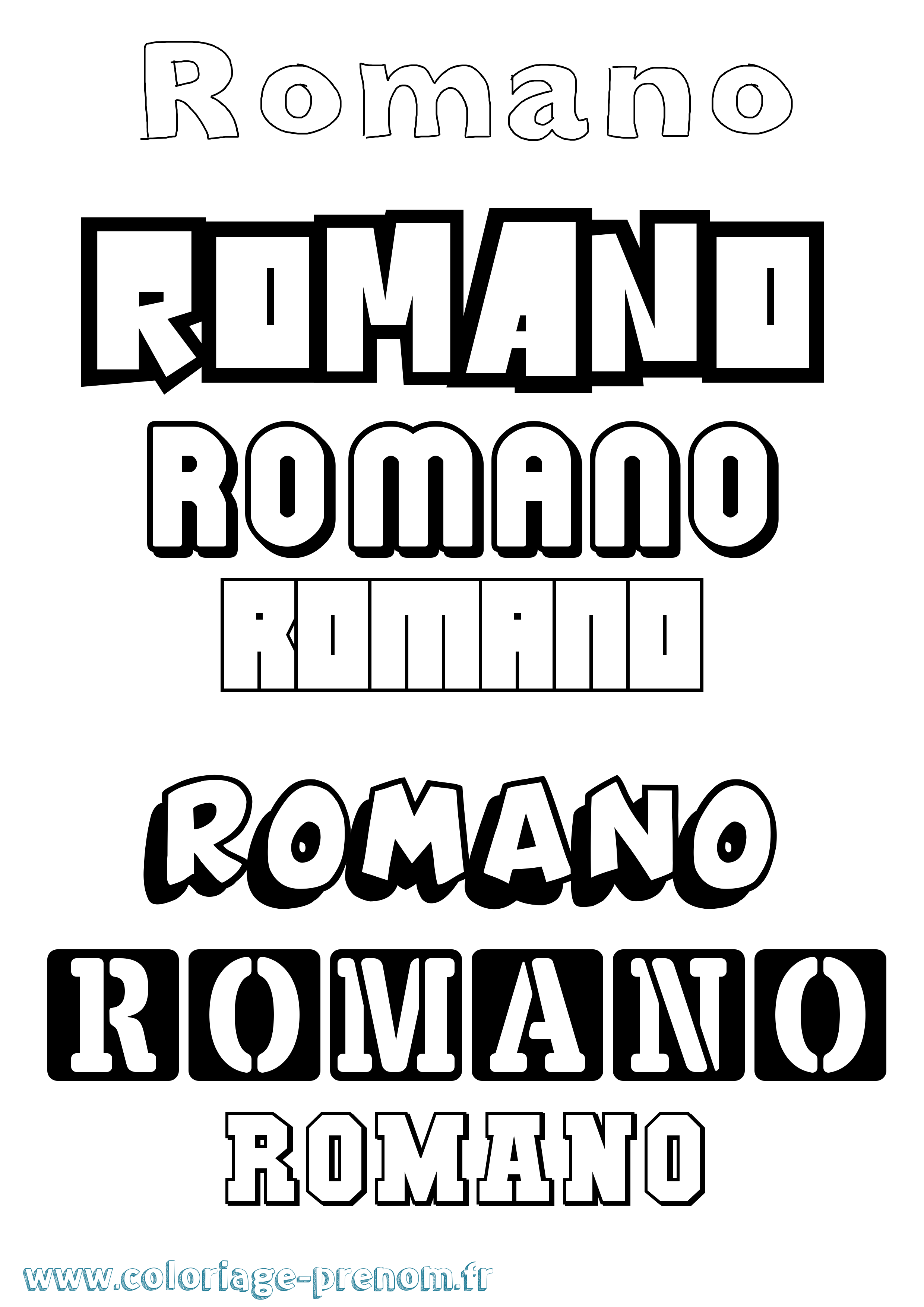 Coloriage prénom Romano Simple