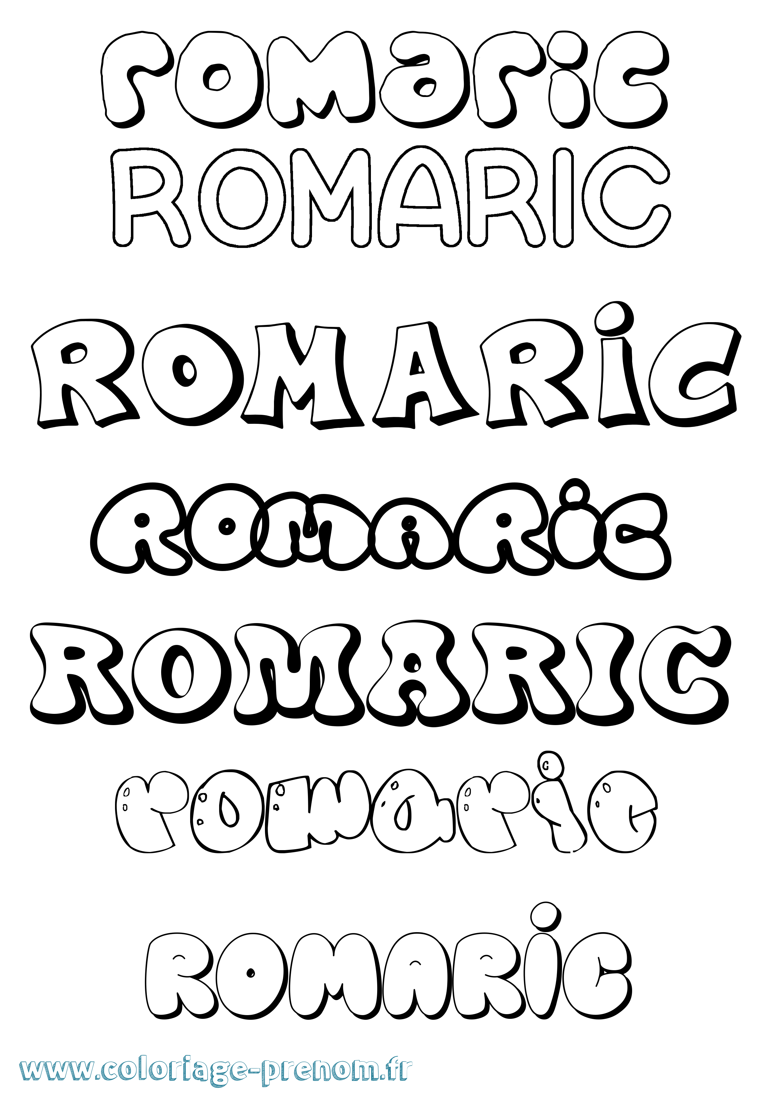 Coloriage Romaric Bubble Coloriage prénom Romaric Bubble