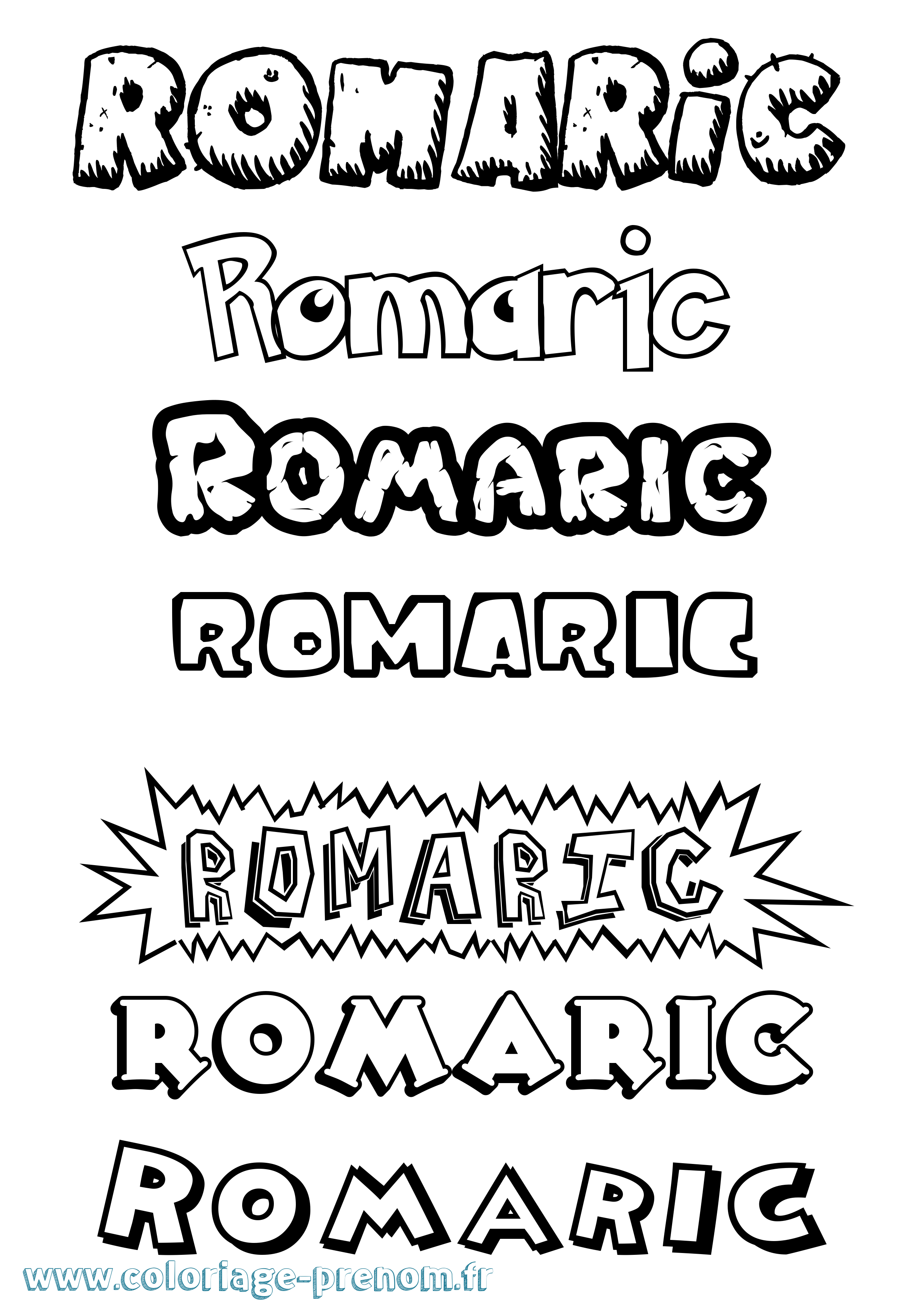 Coloriage Romaric Dessin Animé Coloriage prénom Romaric Dessin Animé