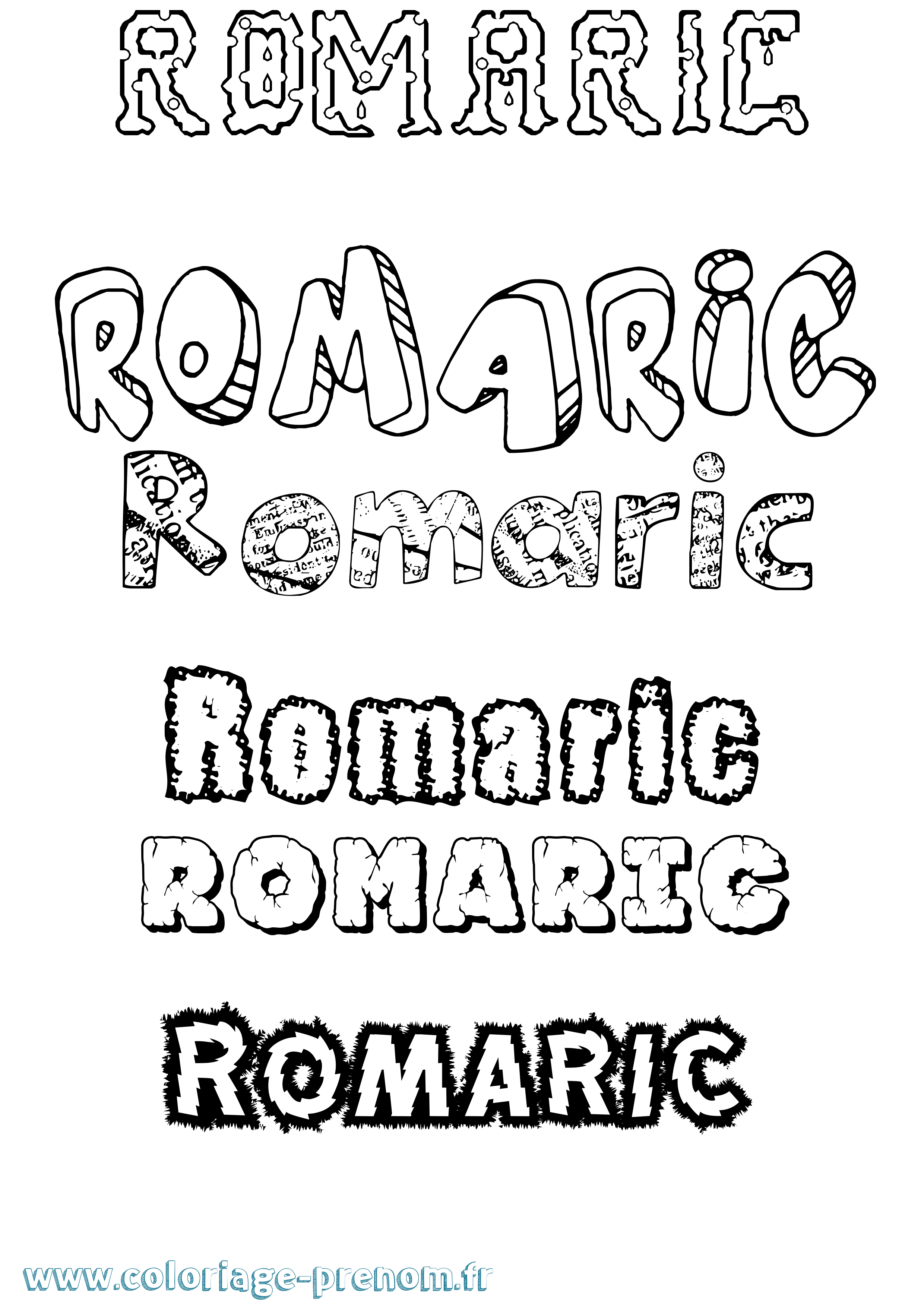 Coloriage Romaric Destructuré Coloriage prénom Romaric Destructuré