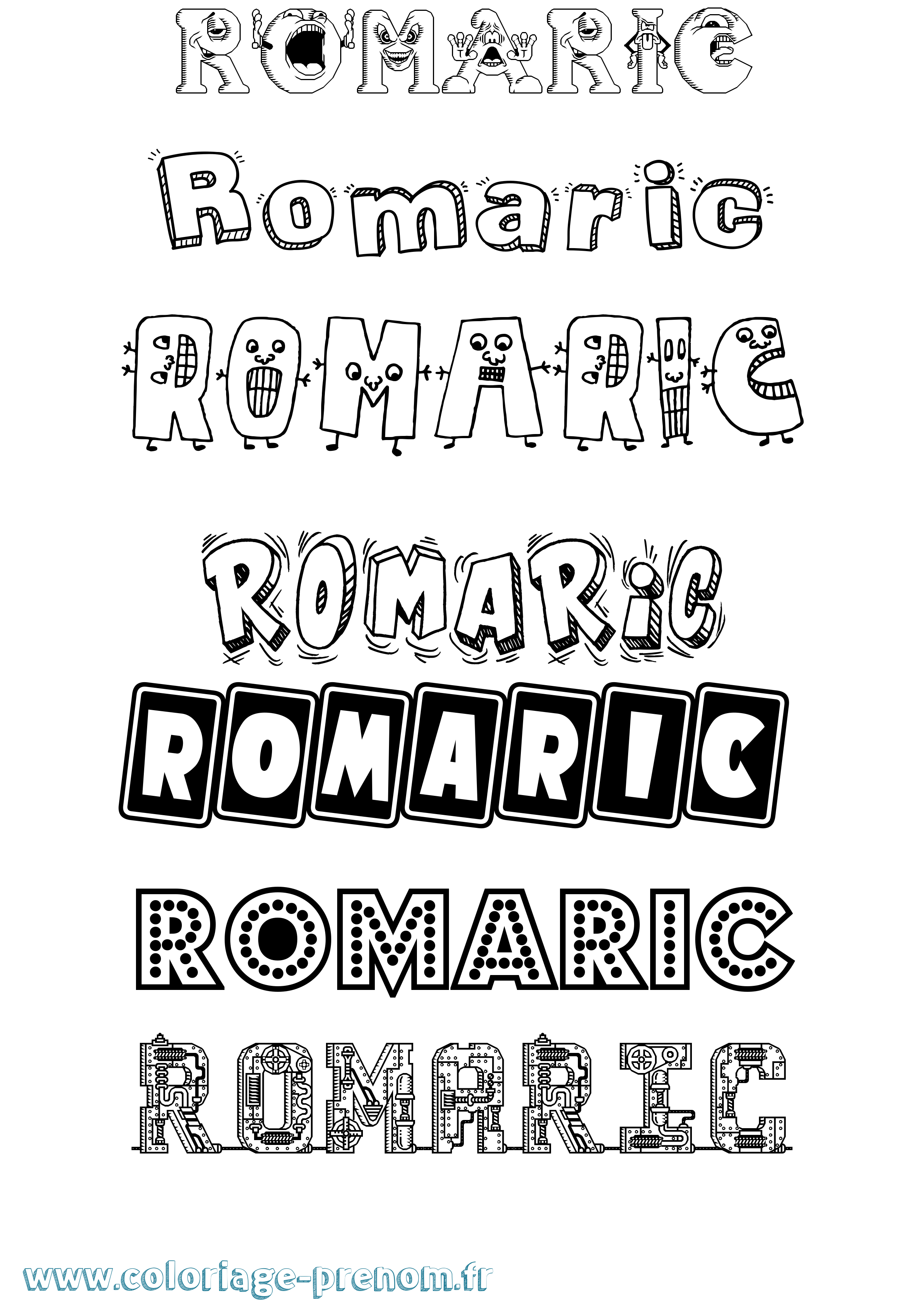 Coloriage Romaric Fun Coloriage prénom Romaric Fun