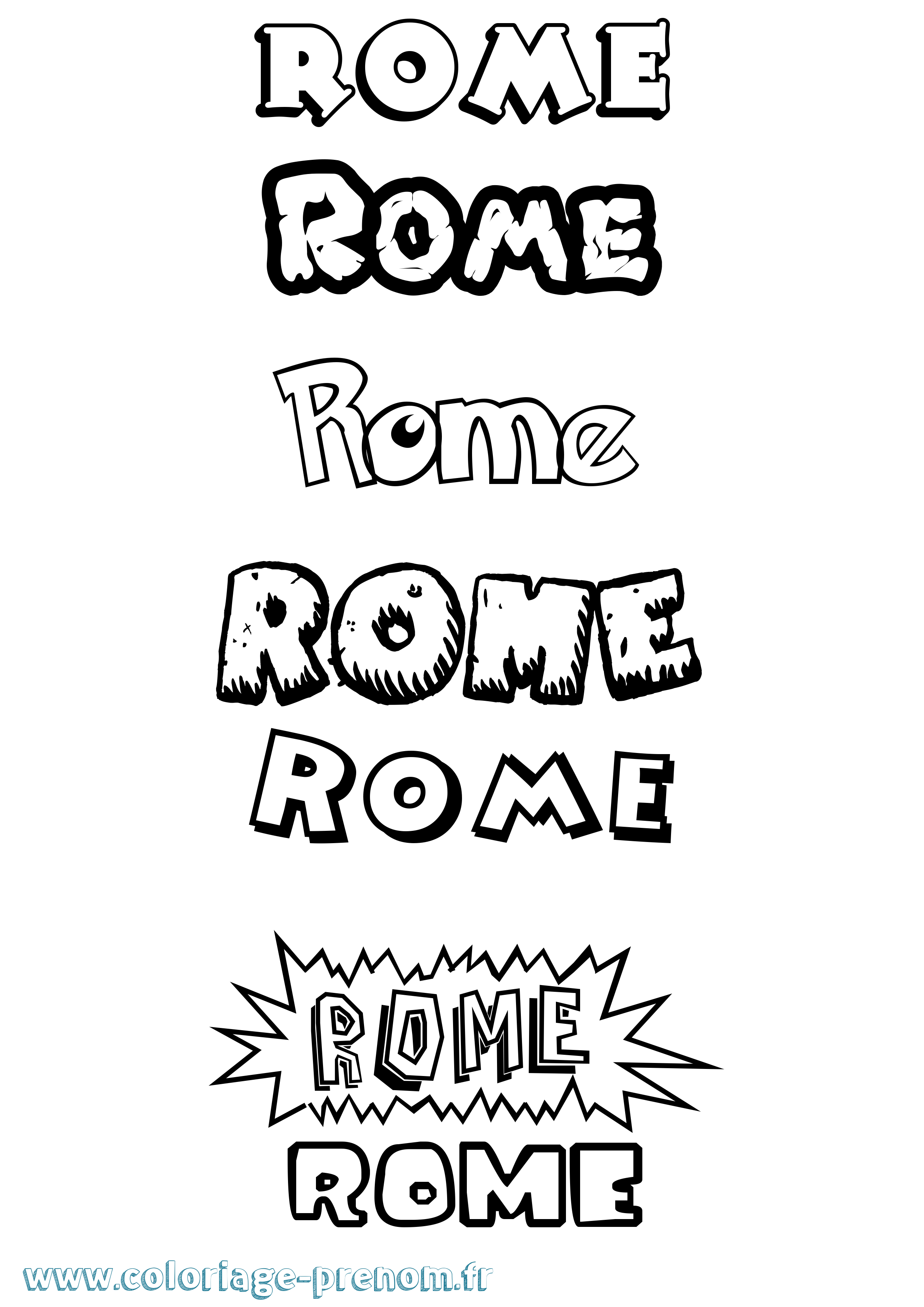 Coloriage Rome Dessin Animé Coloriage prénom Rome Dessin Animé
