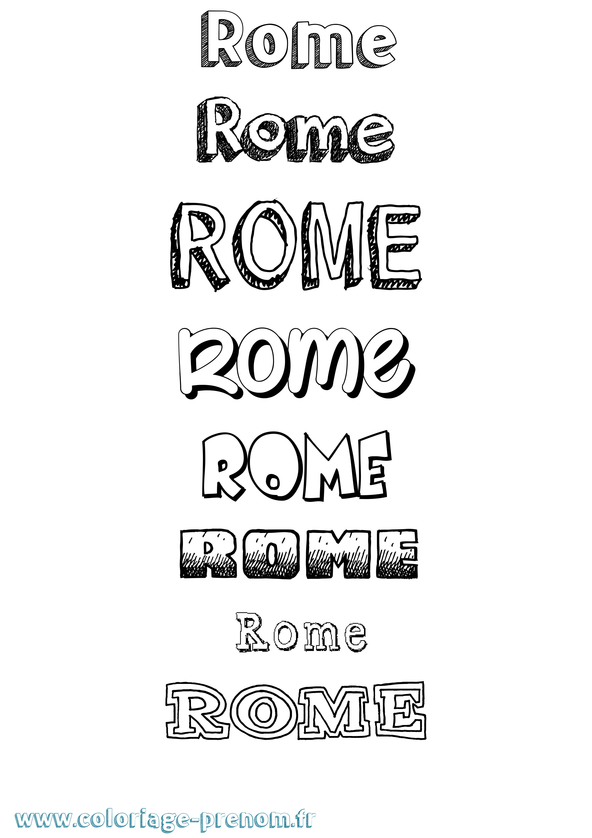 Coloriage Rome Dessiné Coloriage prénom Rome Dessiné
