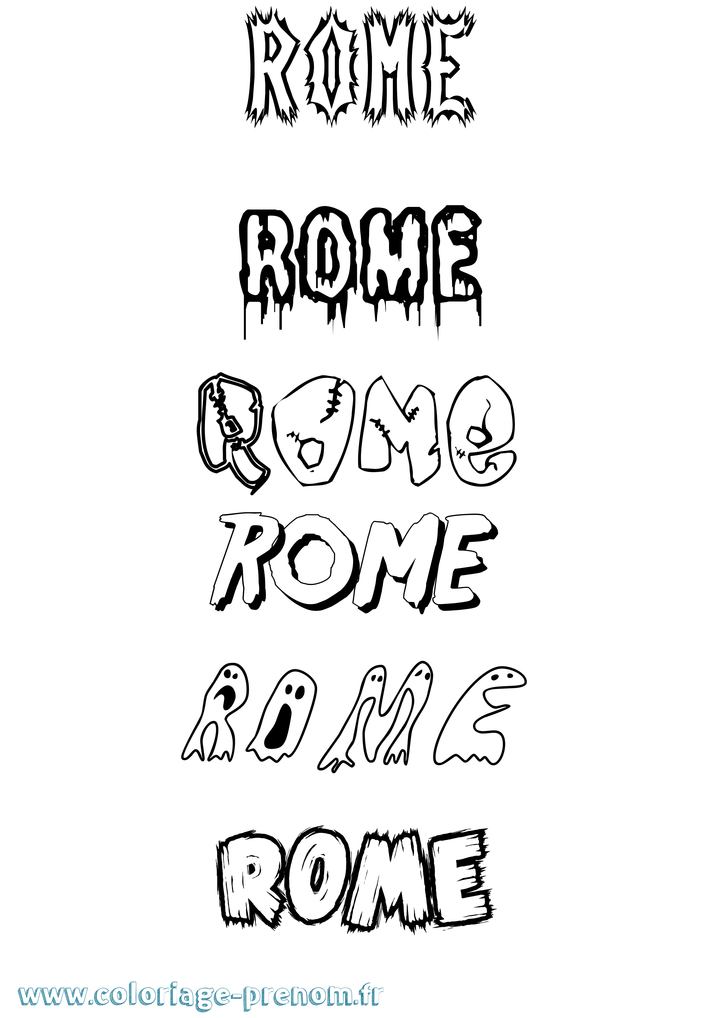 Coloriage Rome Frisson Coloriage prénom Rome Frisson