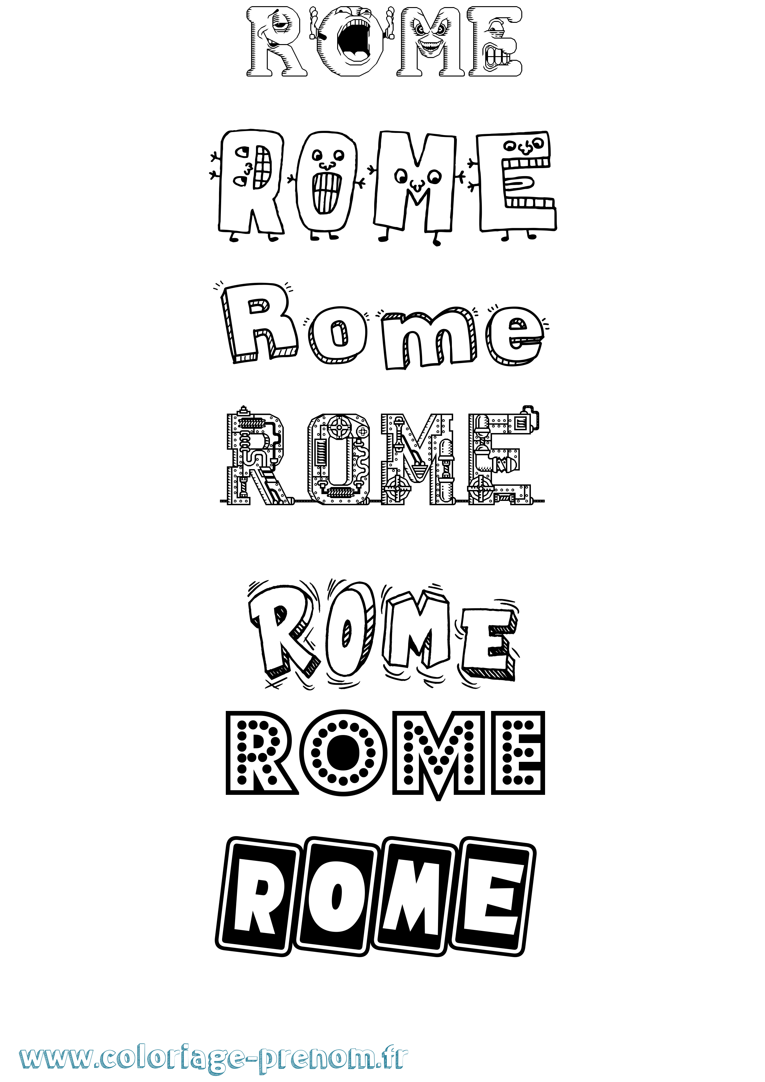 Coloriage Rome Fun Coloriage prénom Rome Fun