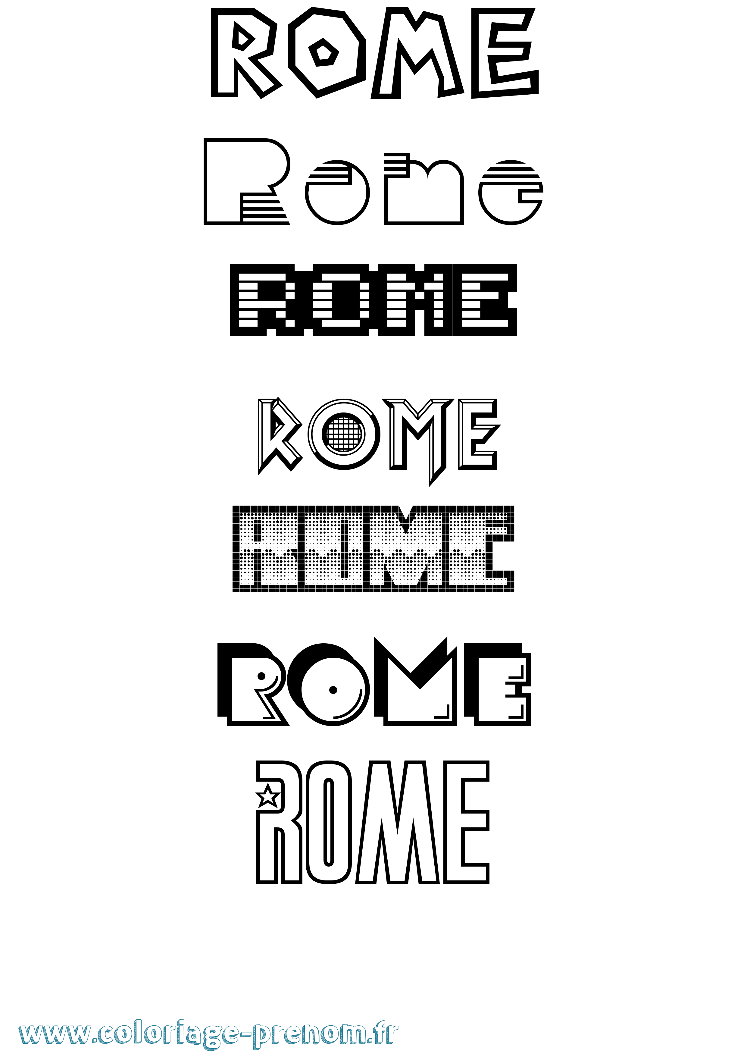 Coloriage Rome Jeux Vidéos Coloriage prénom Rome Jeux Vidéos