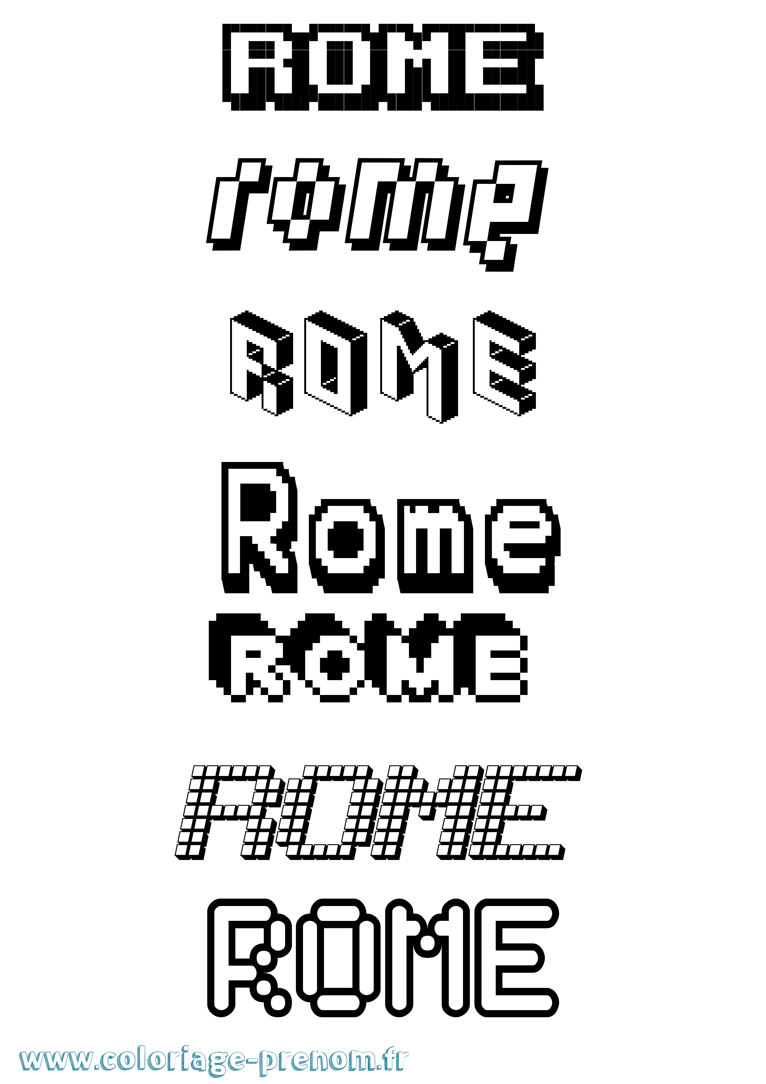 Coloriage Rome Pixel Coloriage prénom Rome Pixel