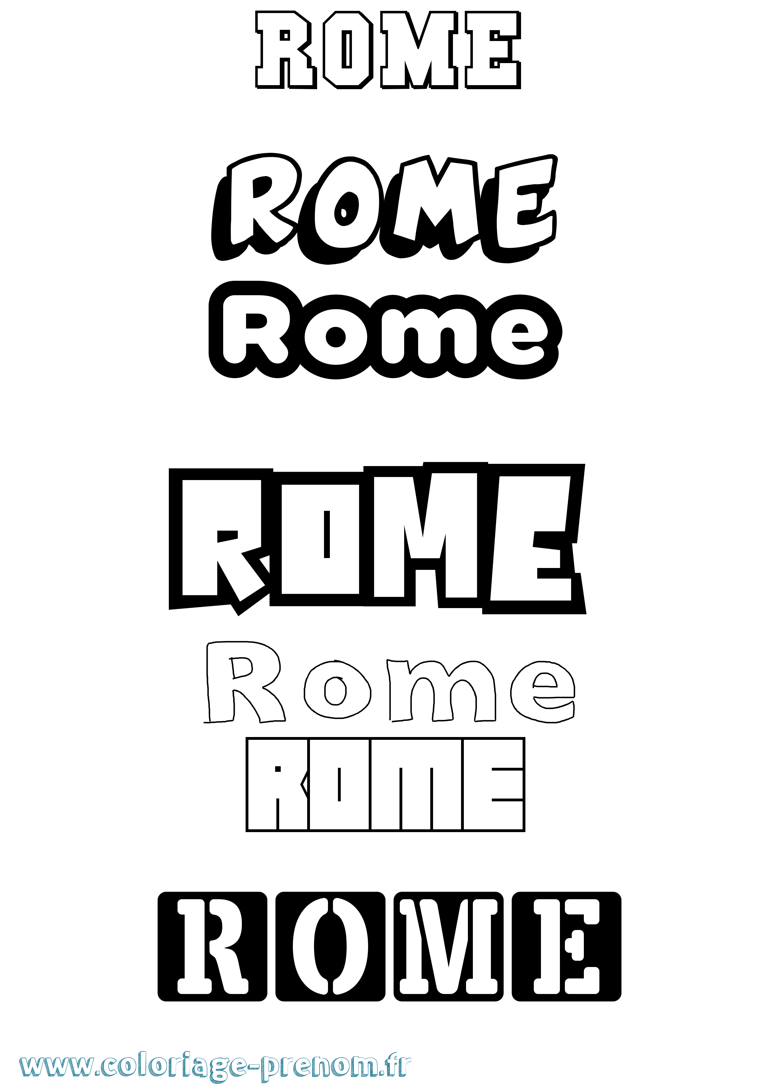 Coloriage Rome Simple Coloriage prénom Rome Simple