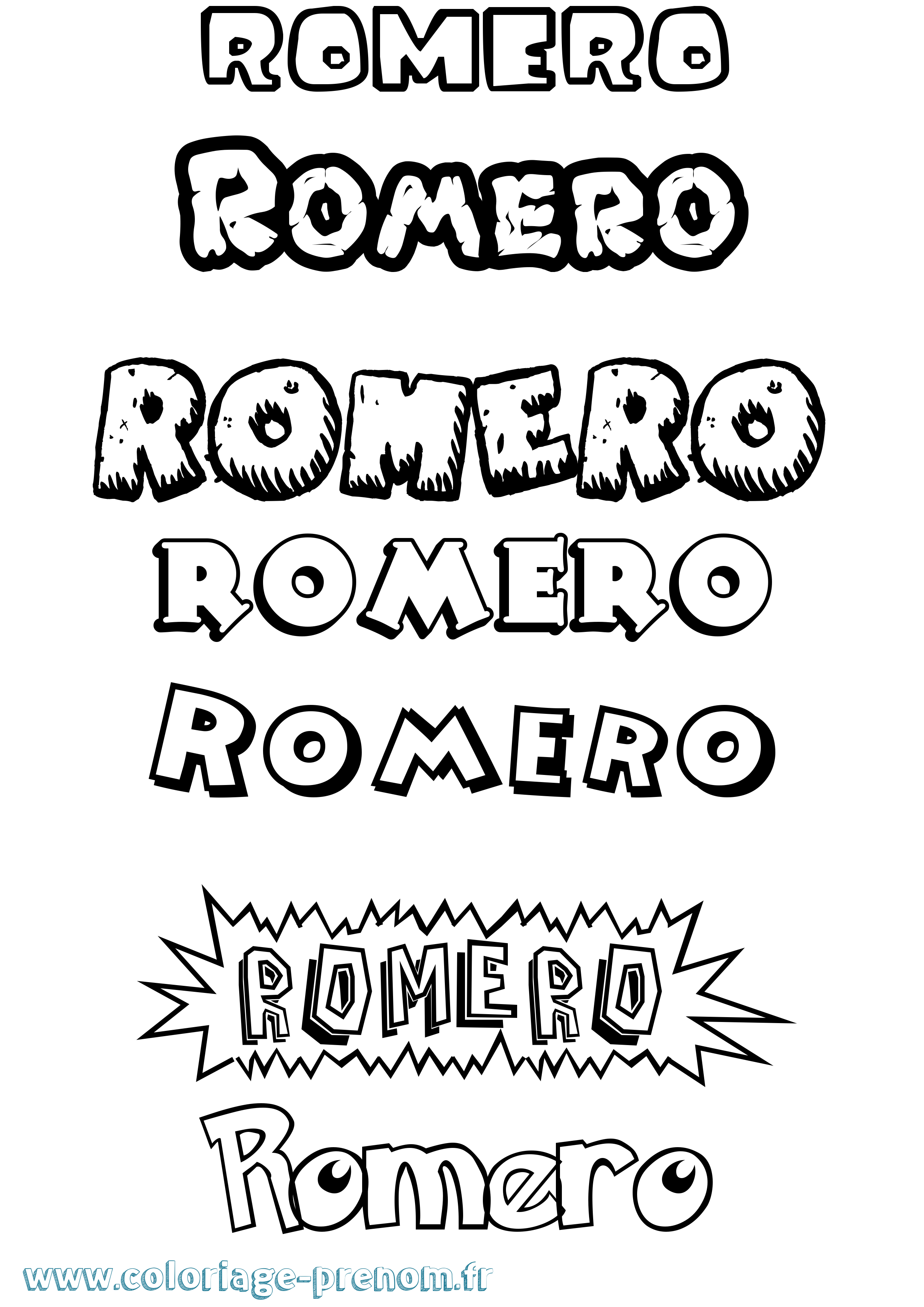 Coloriage prénom Romero Dessin Animé