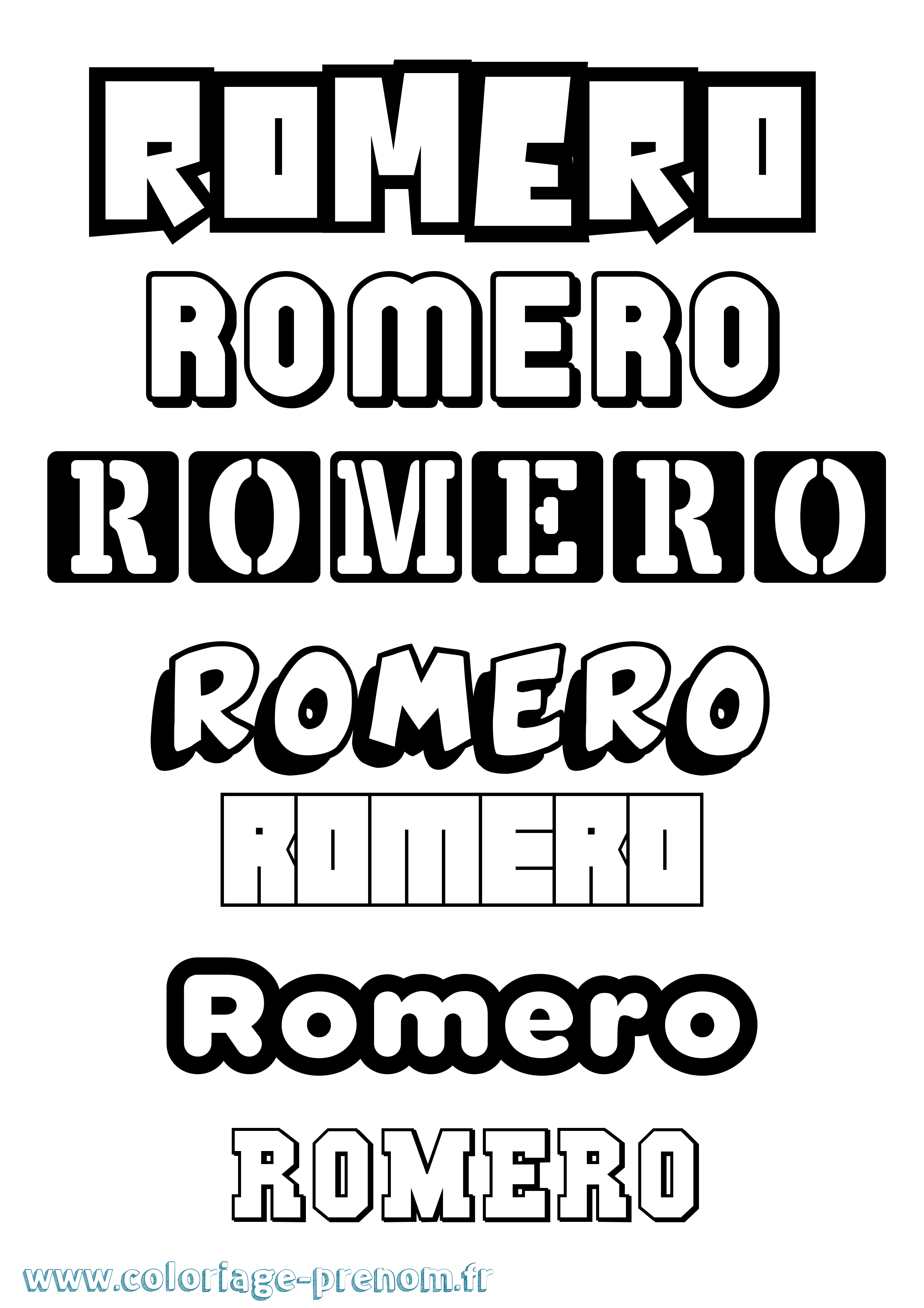 Coloriage prénom Romero Simple