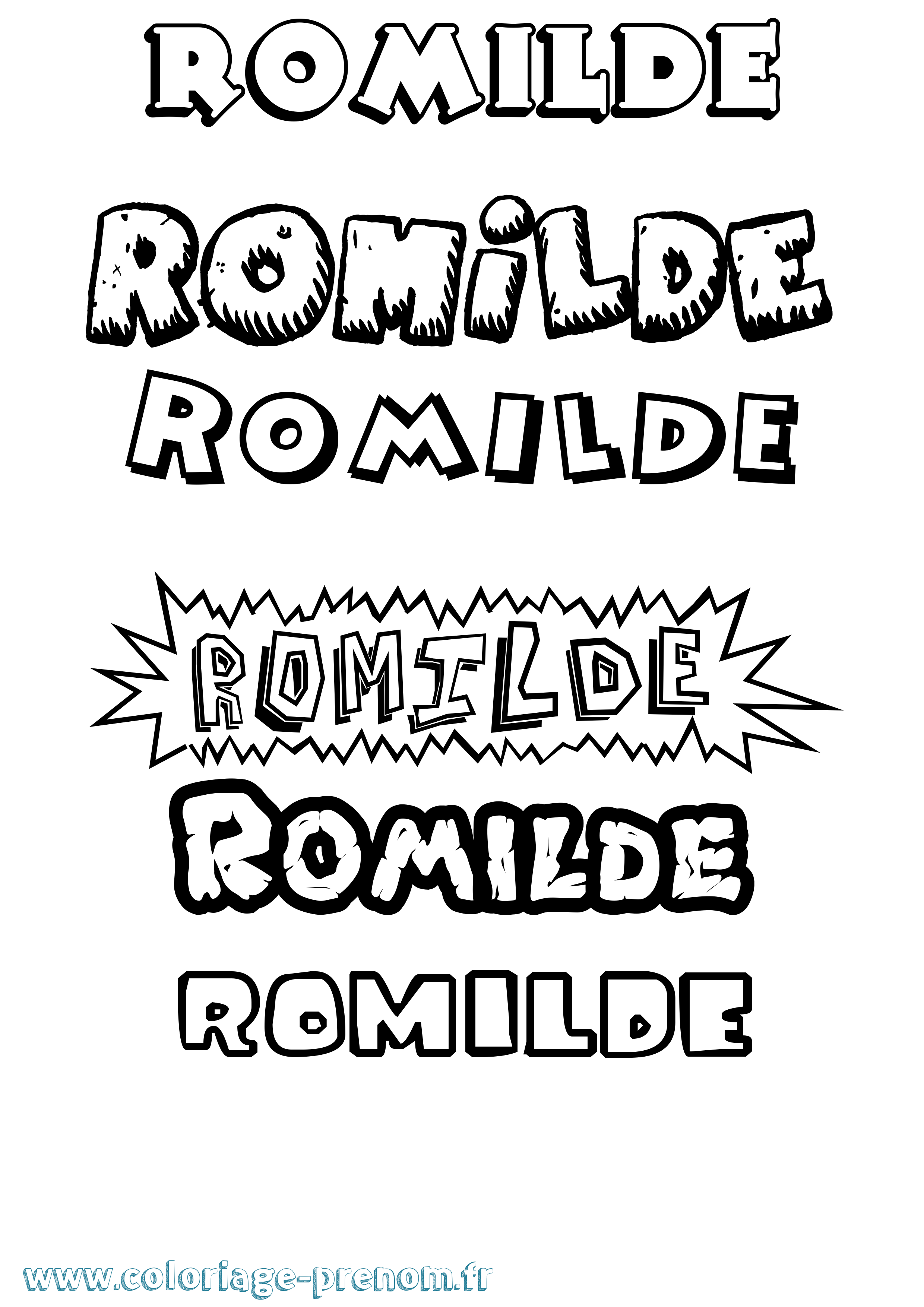 Coloriage Romilde Dessin Animé Coloriage prénom Romilde Dessin Animé