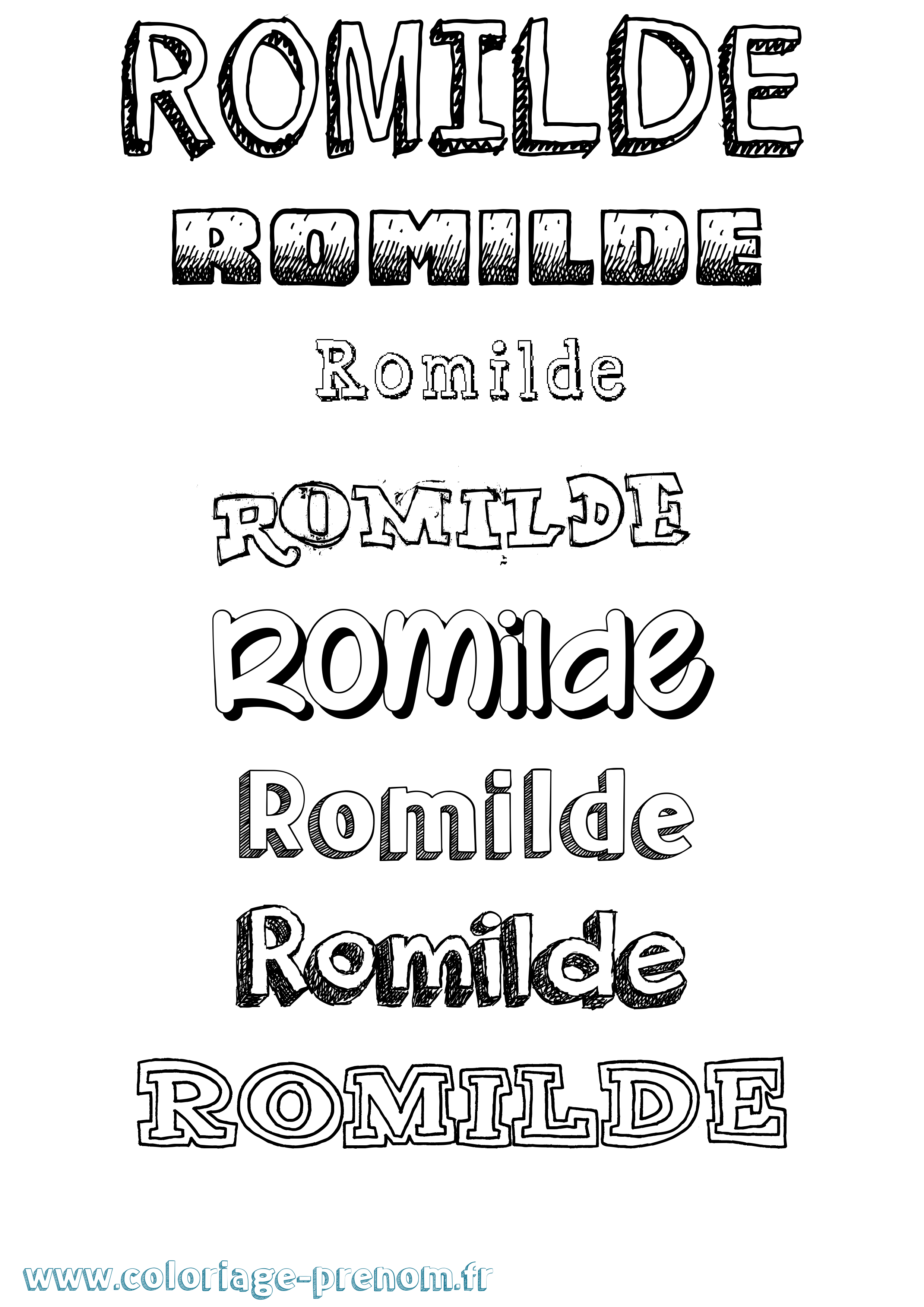 Coloriage Romilde Dessiné Coloriage prénom Romilde Dessiné