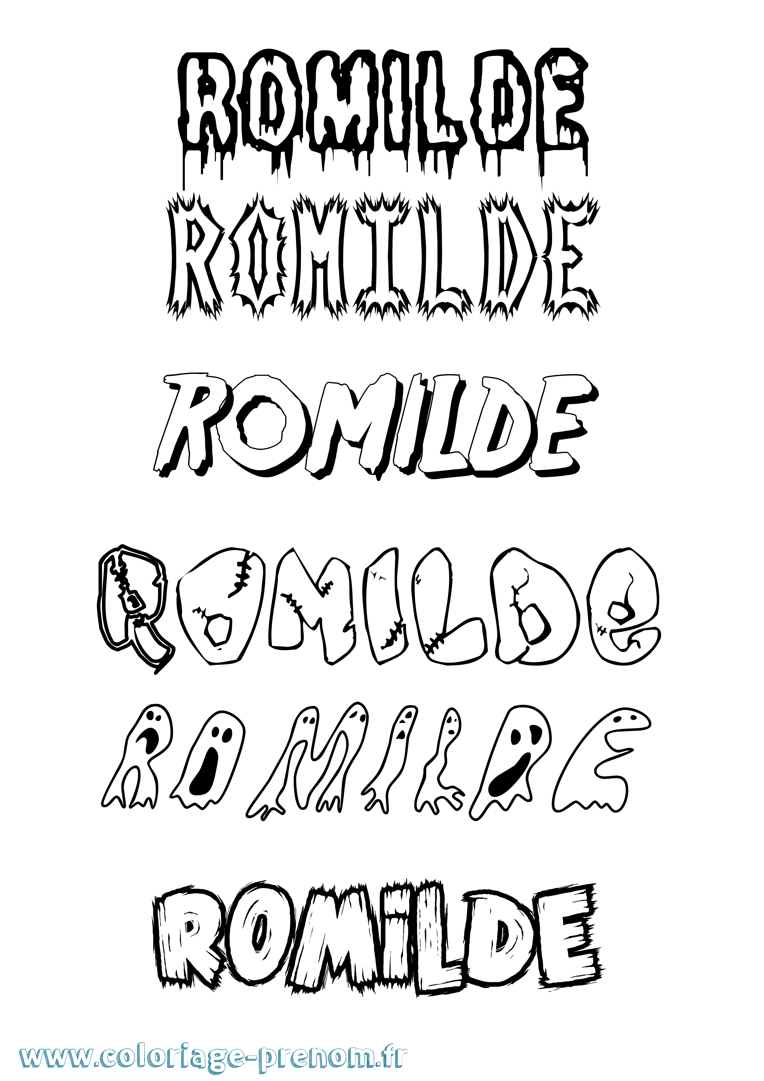 Coloriage Romilde Frisson Coloriage prénom Romilde Frisson
