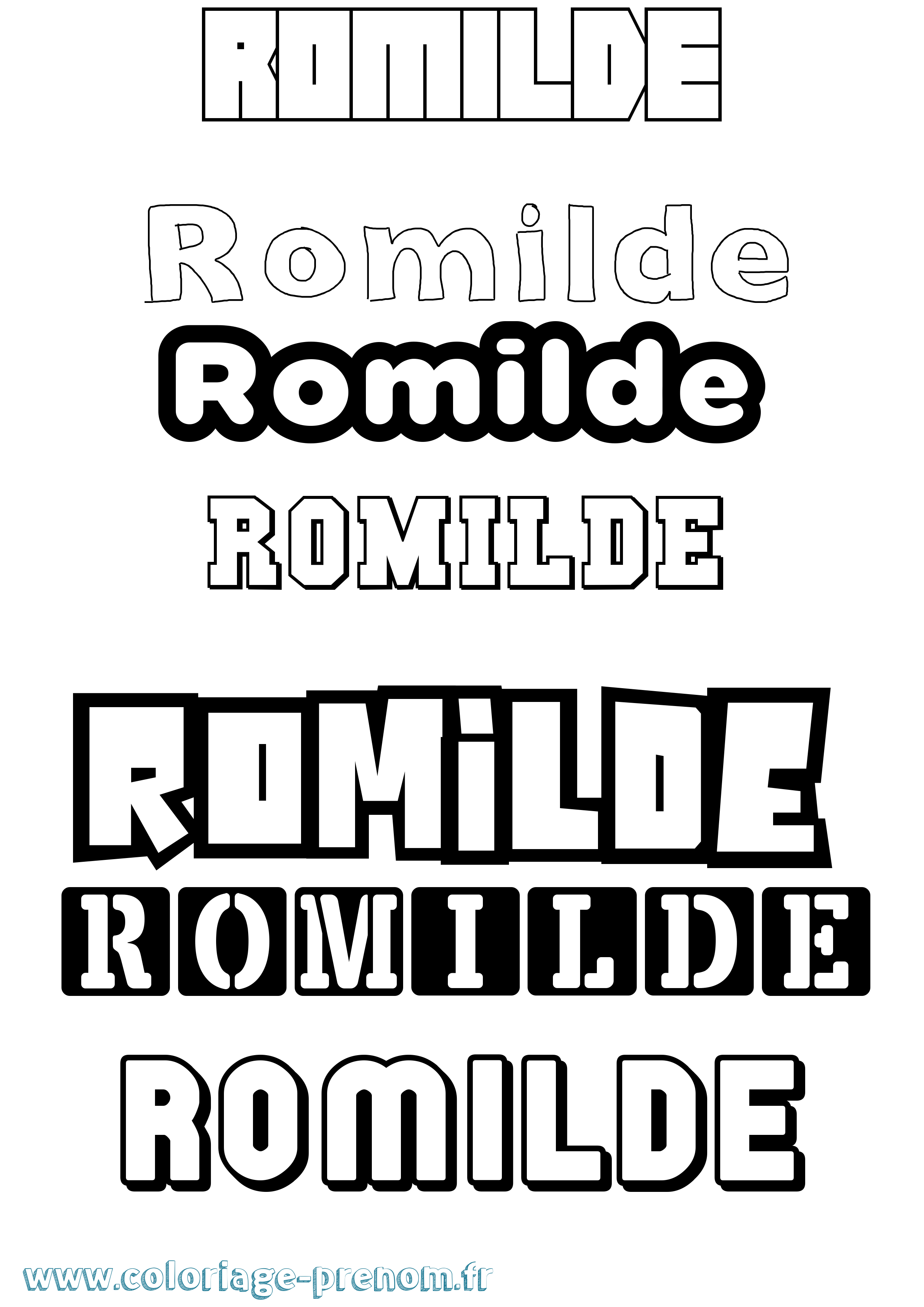 Coloriage Romilde Simple Coloriage prénom Romilde Simple