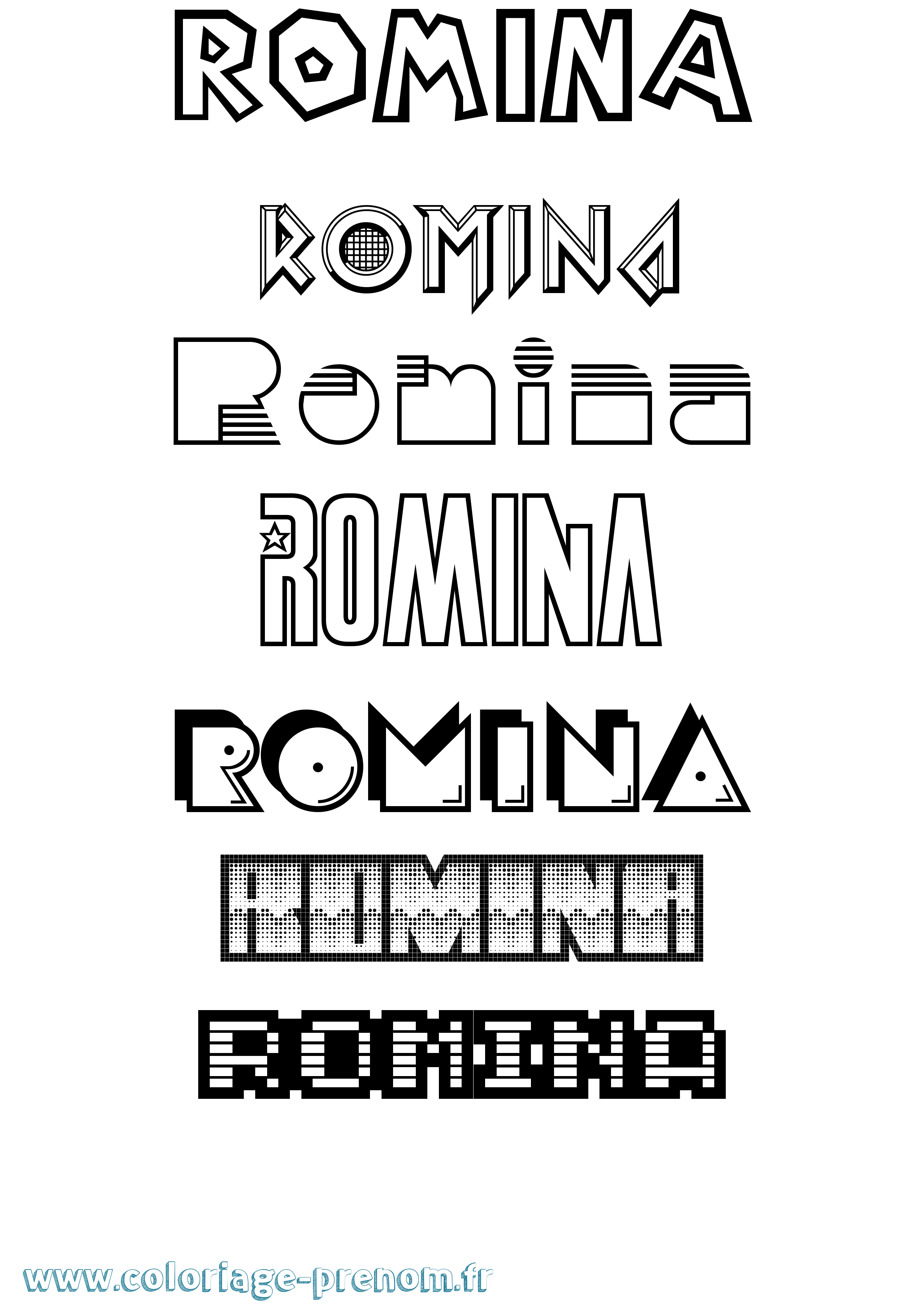 Coloriage prénom Romina Jeux Vidéos