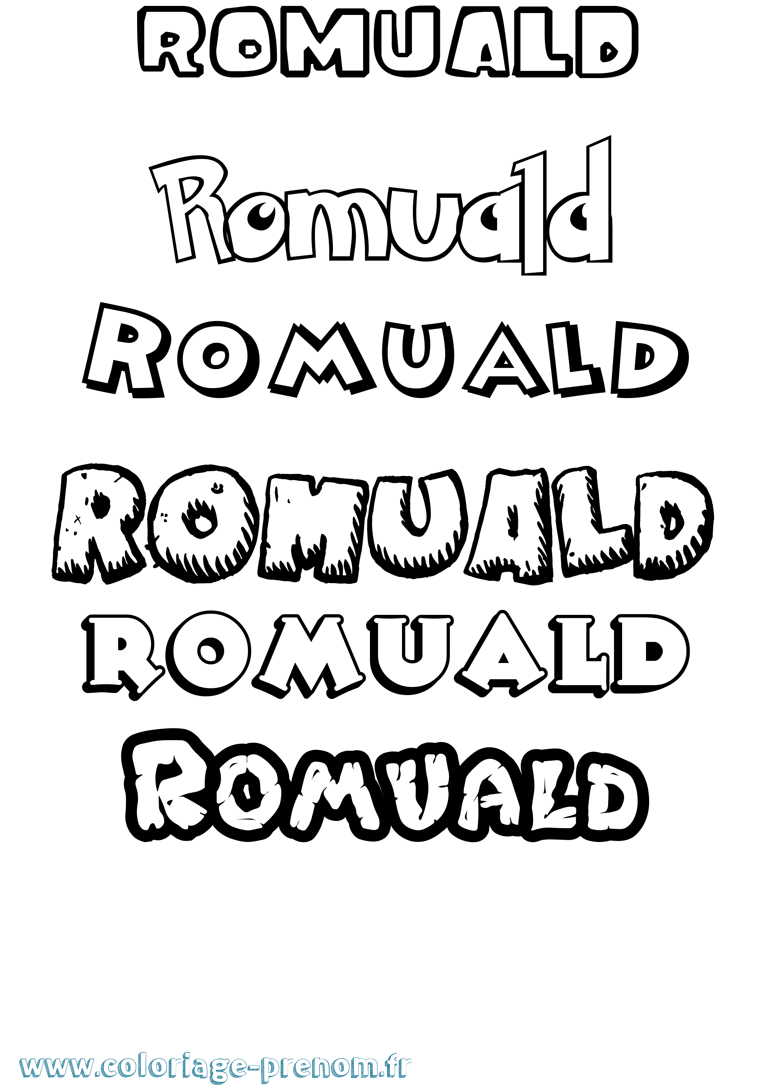 Coloriage prénom Romuald Dessin Animé