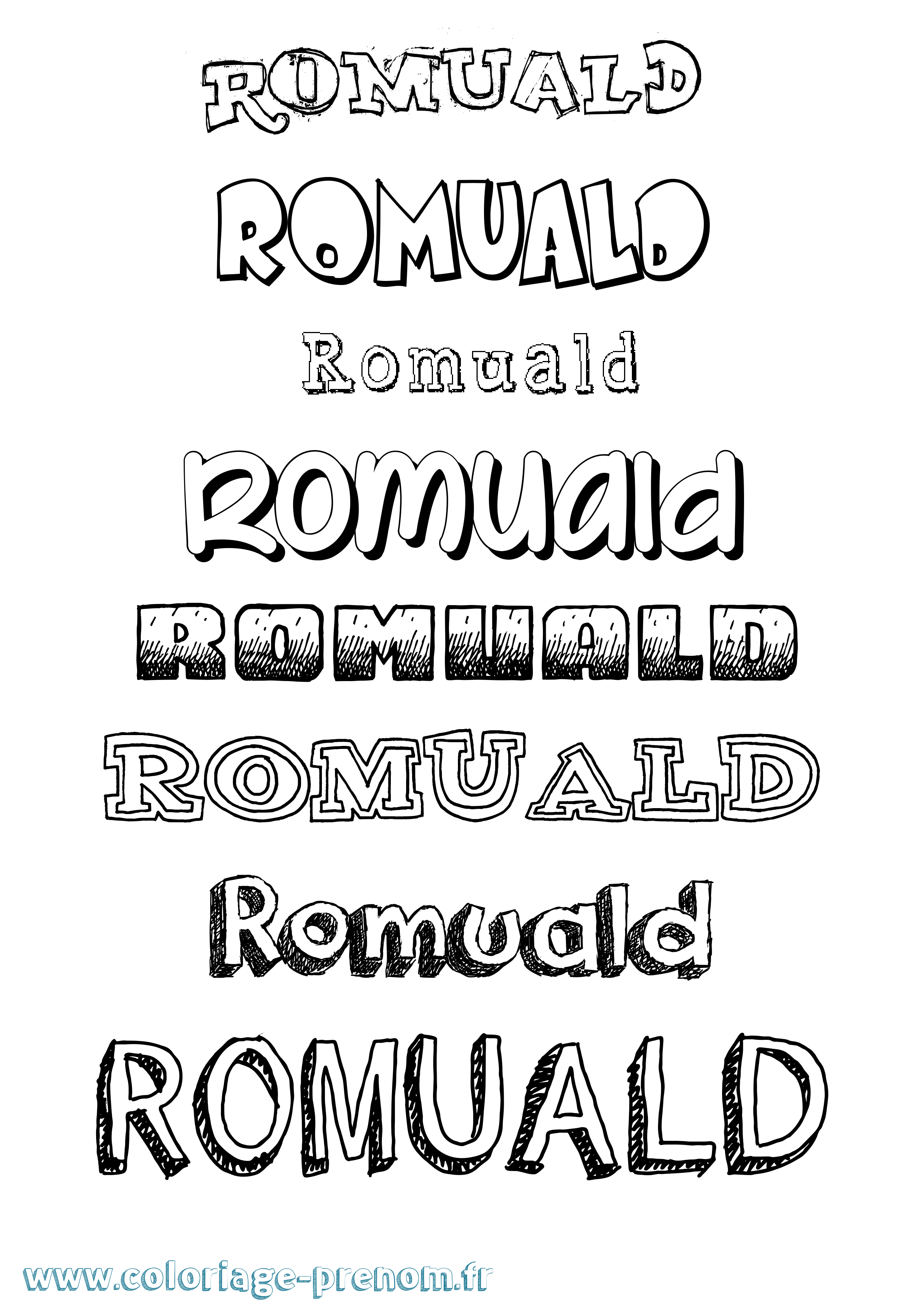 Coloriage prénom Romuald Dessiné