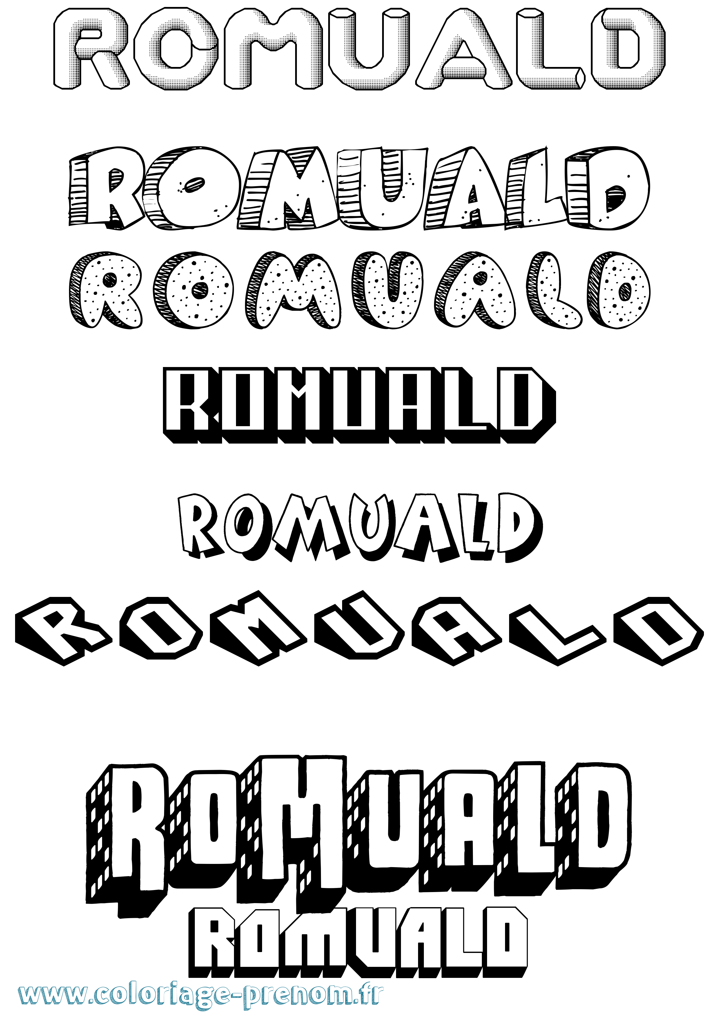 Coloriage prénom Romuald Effet 3D