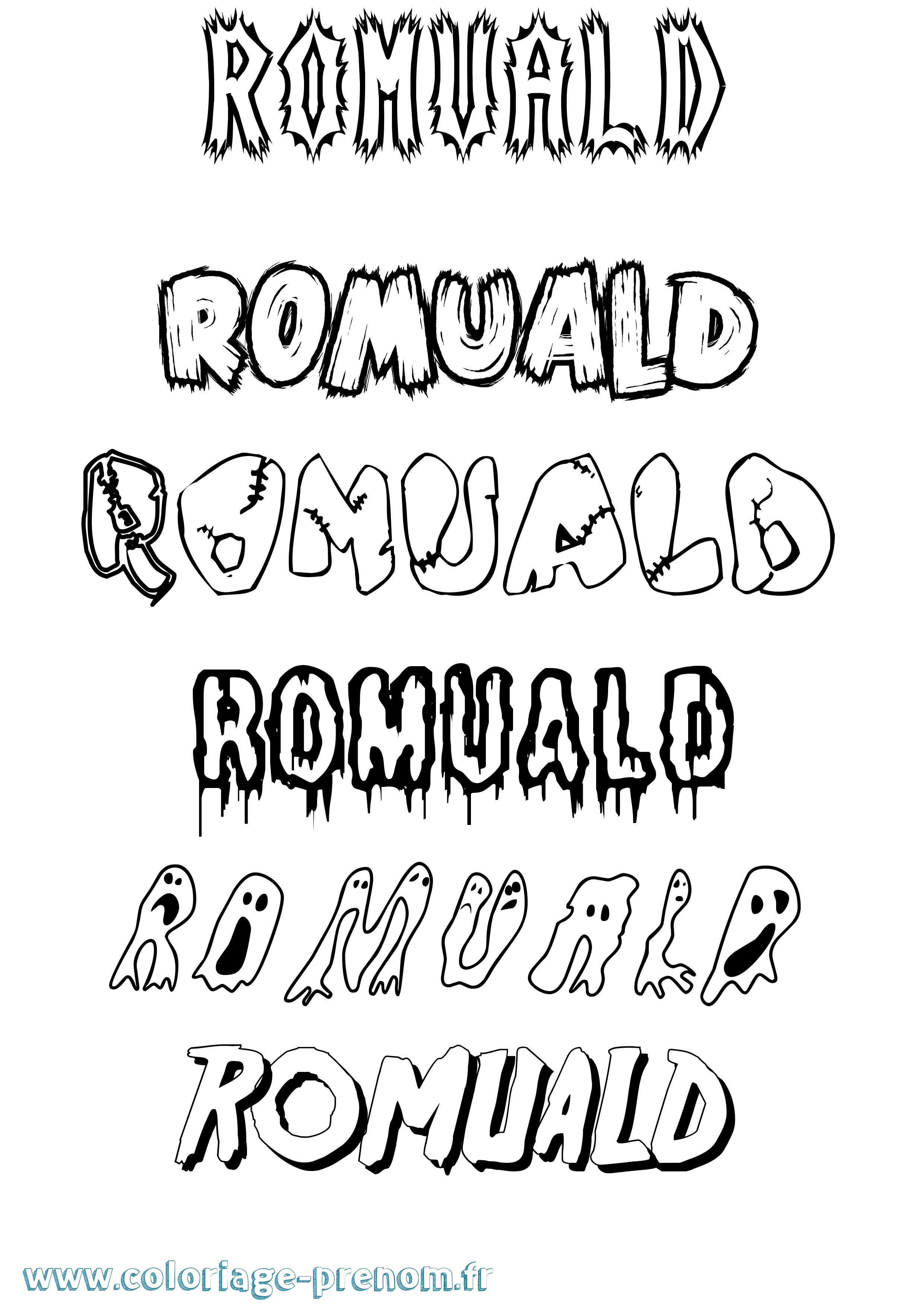 Coloriage prénom Romuald Frisson
