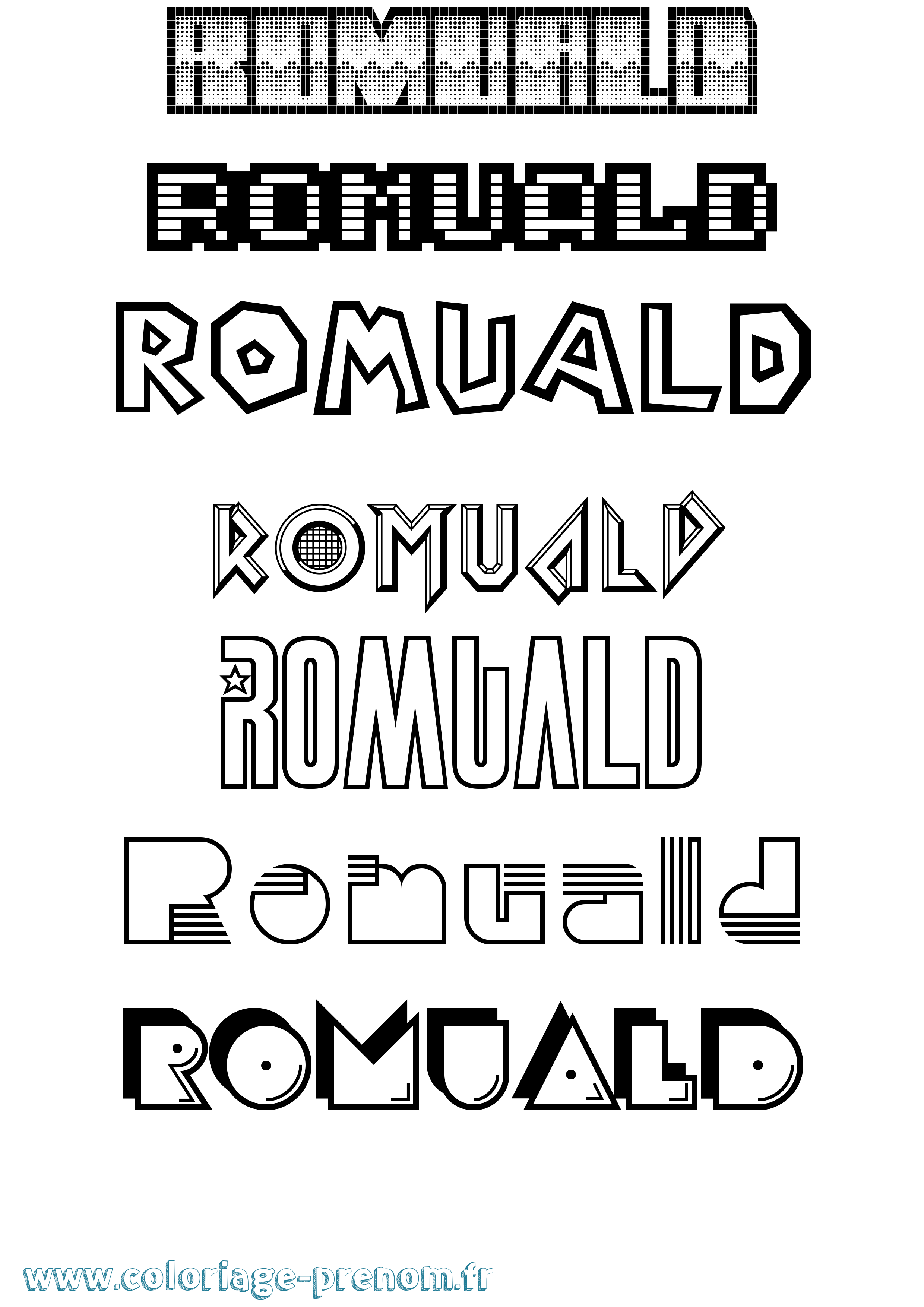 Coloriage prénom Romuald Jeux Vidéos