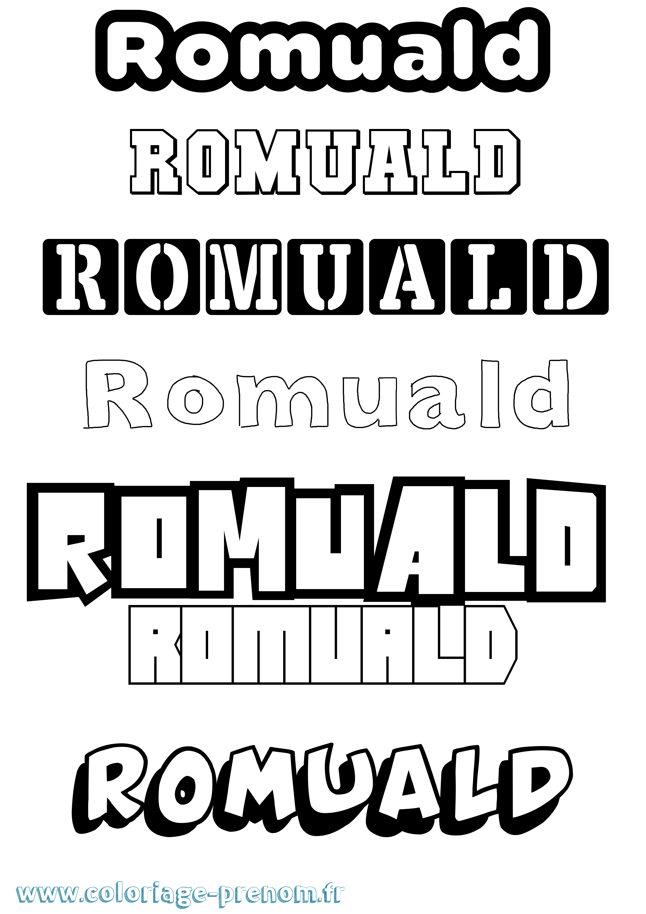 Coloriage prénom Romuald Simple