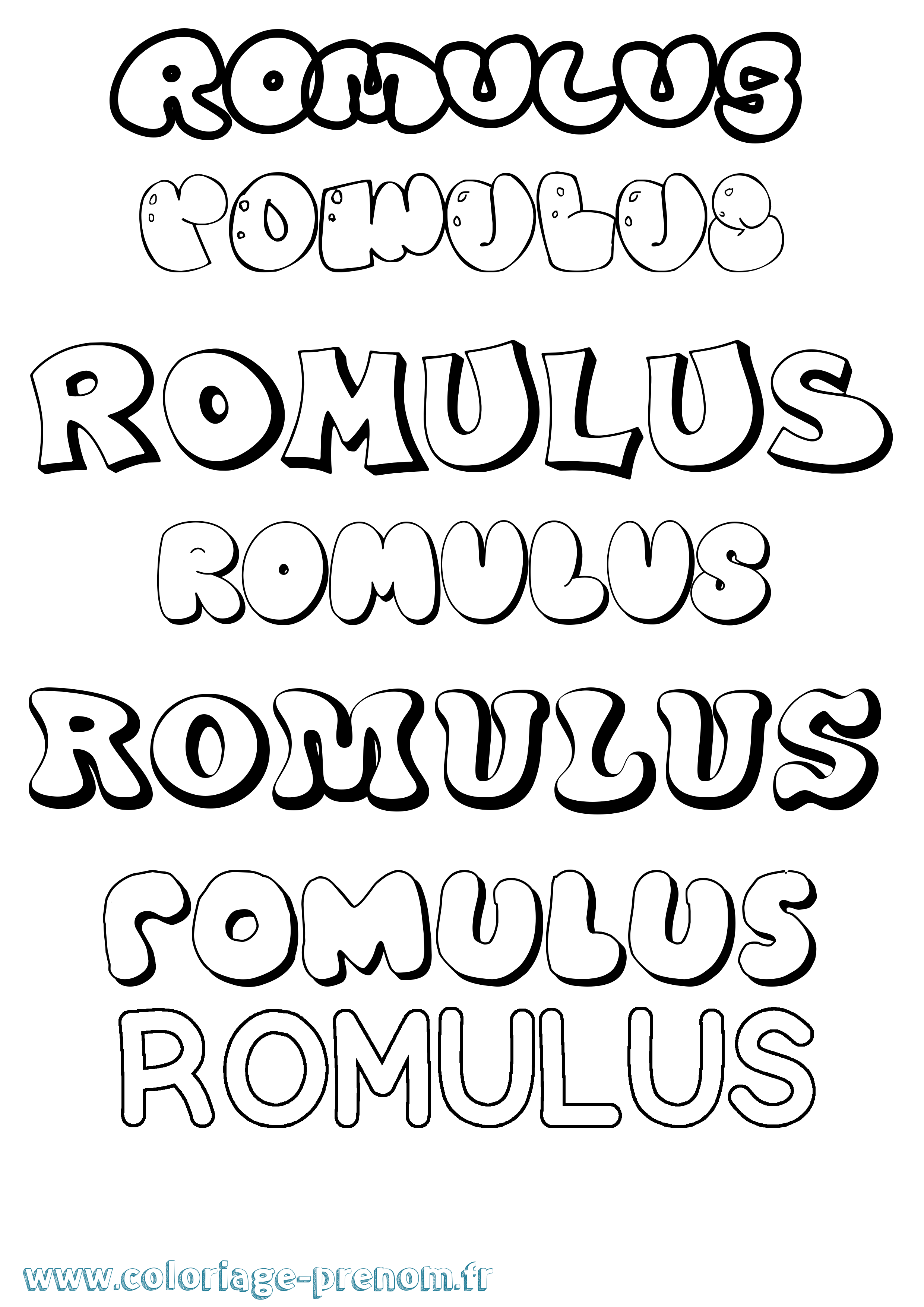 Coloriage Romulus Bubble Coloriage prénom Romulus Bubble