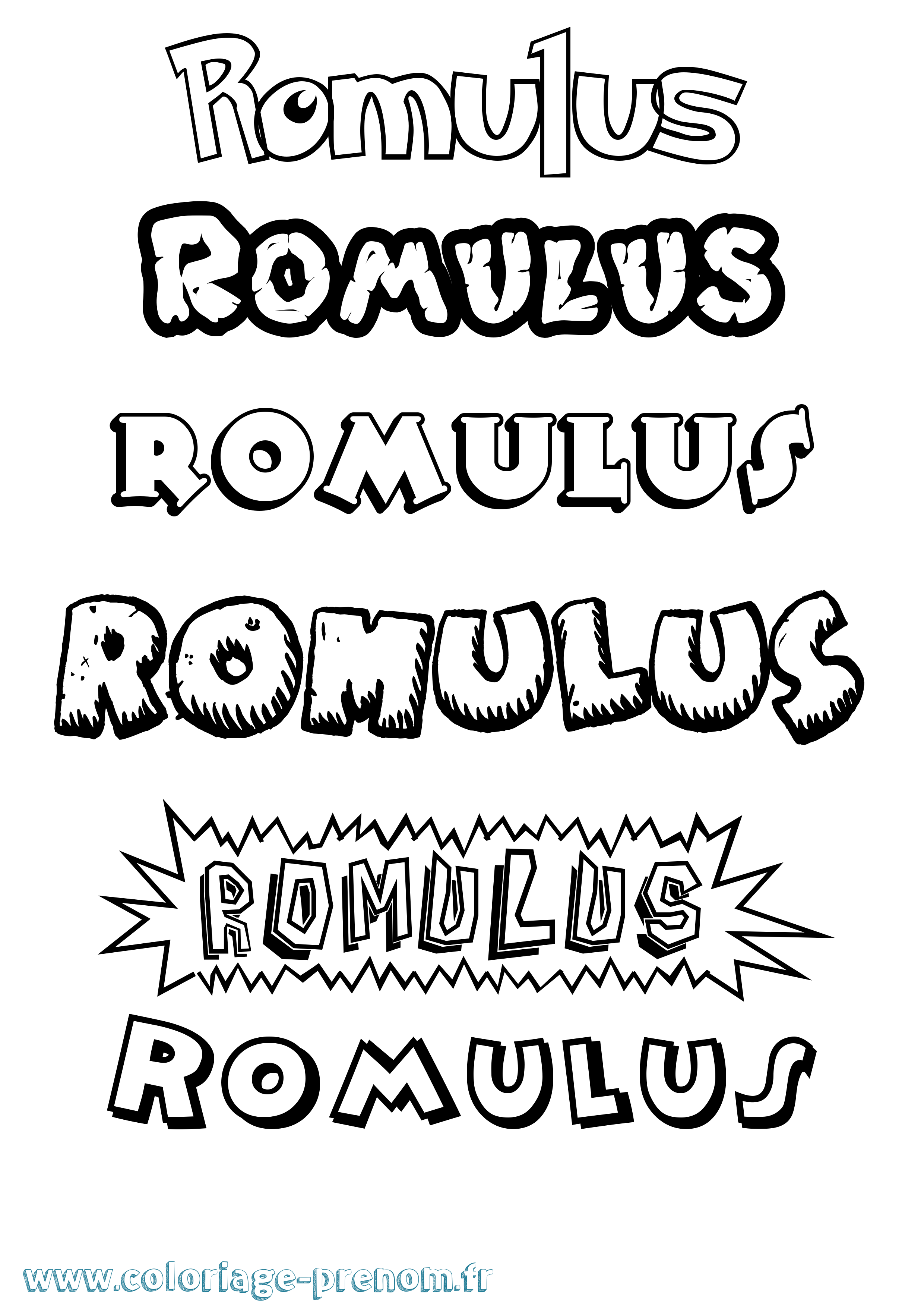 Coloriage Romulus Dessin Animé Coloriage prénom Romulus Dessin Animé