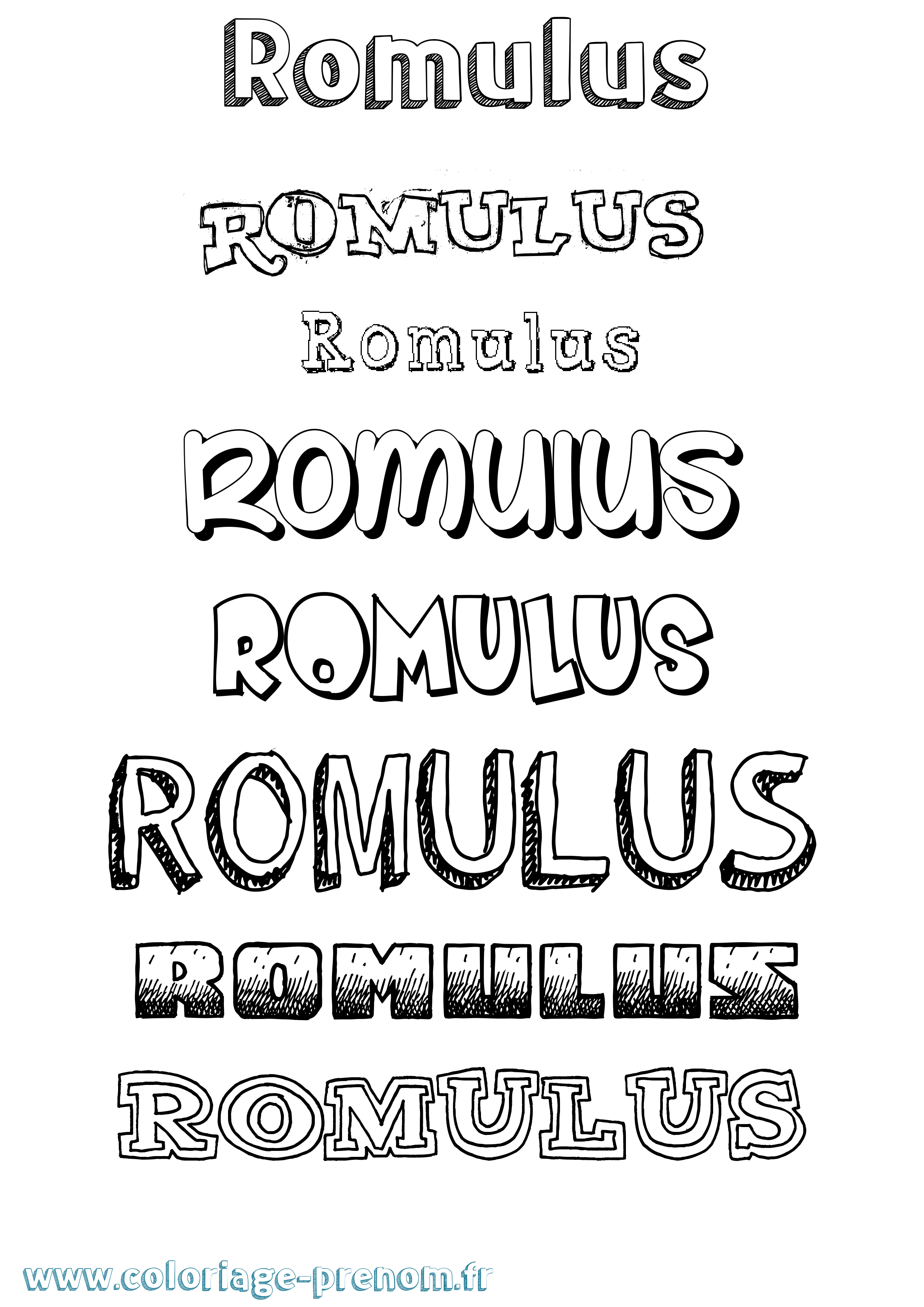 Coloriage prénom Romulus Dessiné
