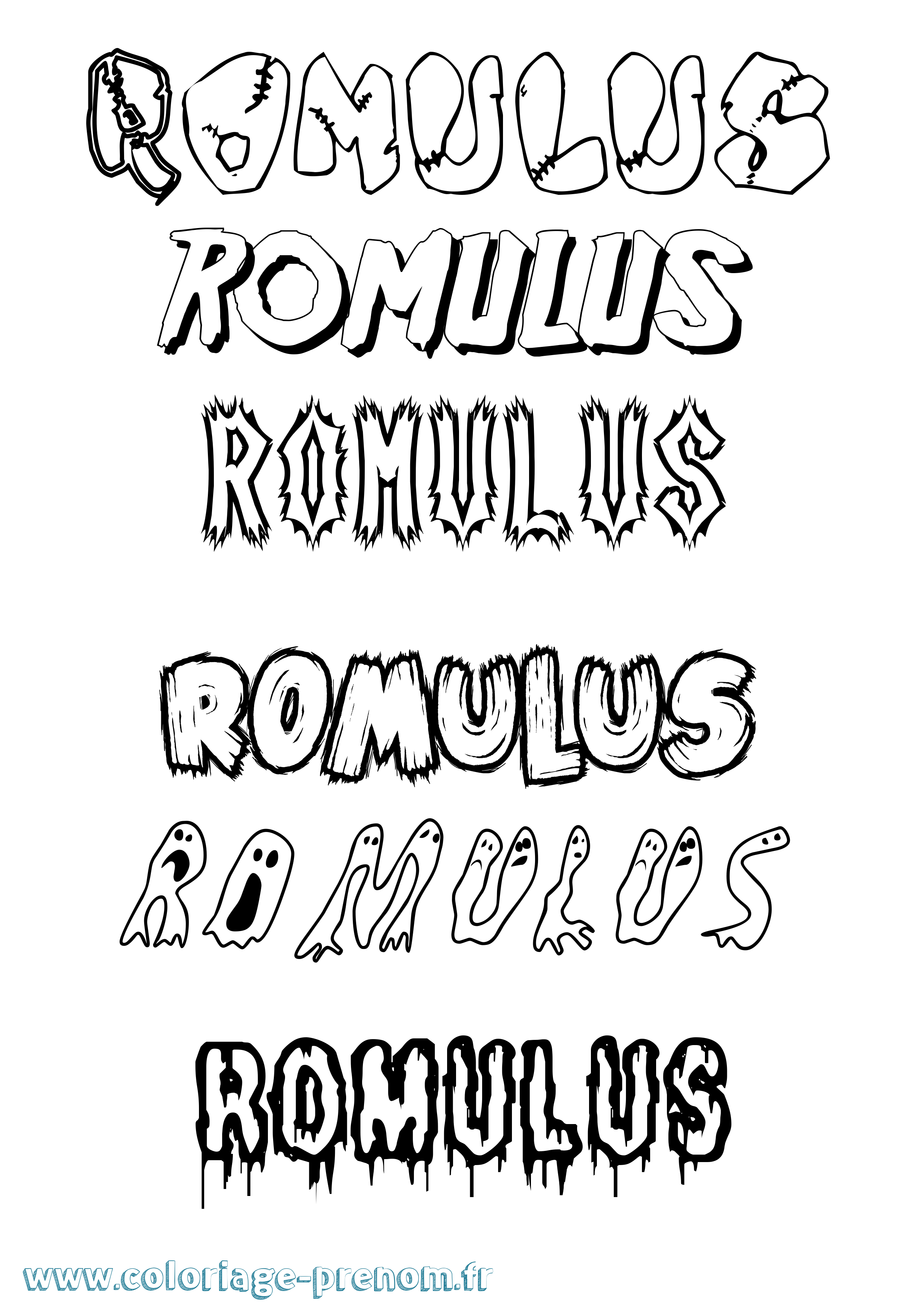 Coloriage Romulus Frisson Coloriage prénom Romulus Frisson