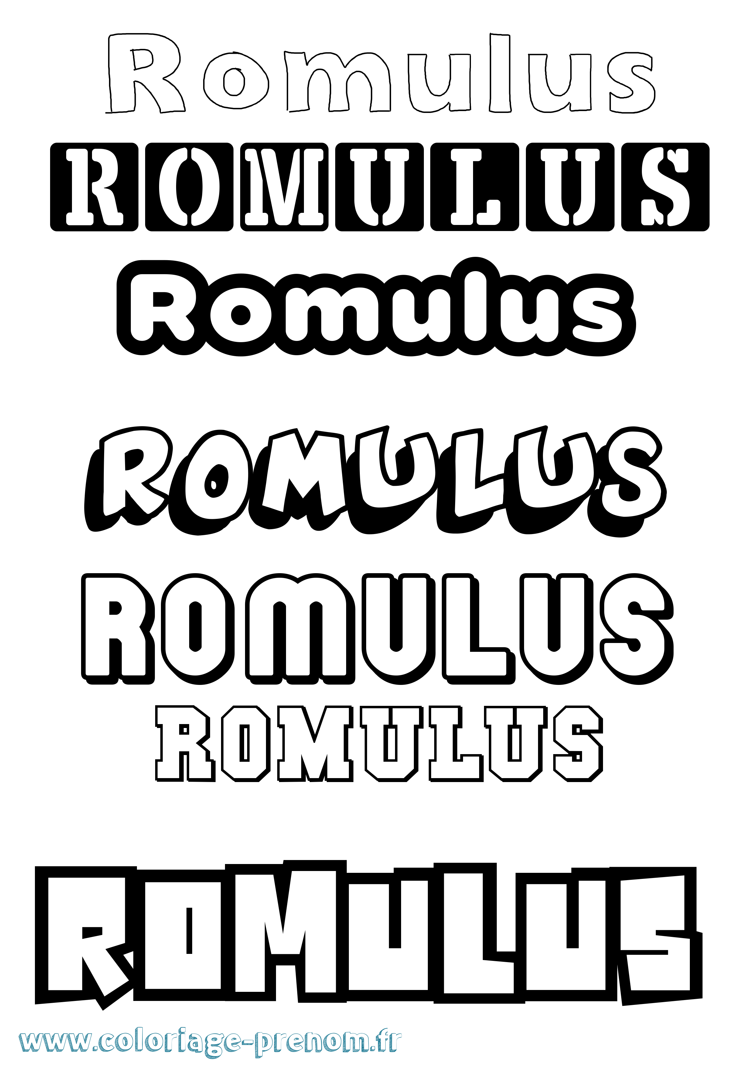 Coloriage prénom Romulus Simple