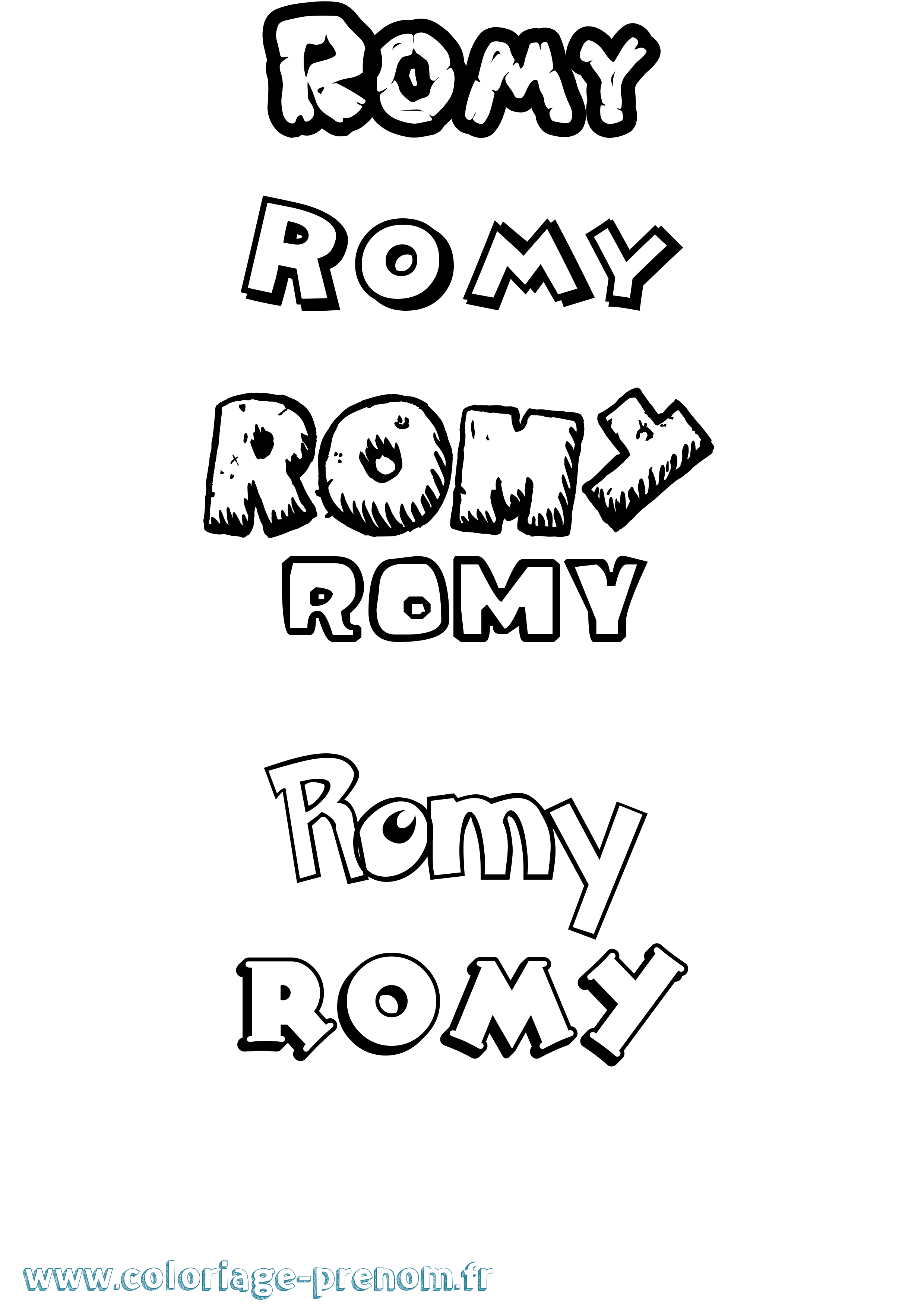 Coloriage prénom Romy Dessin Animé