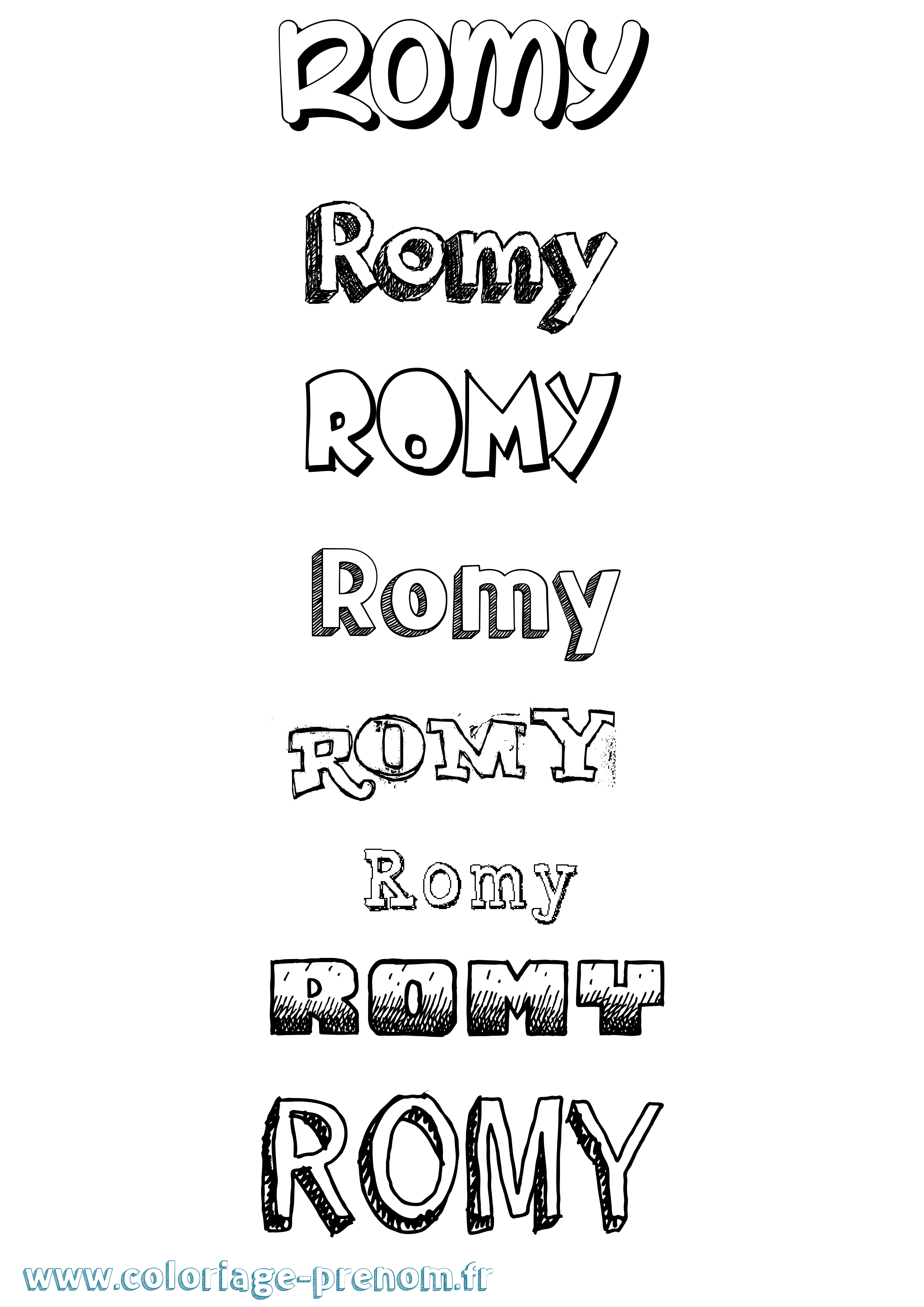 Coloriage Romy Coloriage prénom Romy
