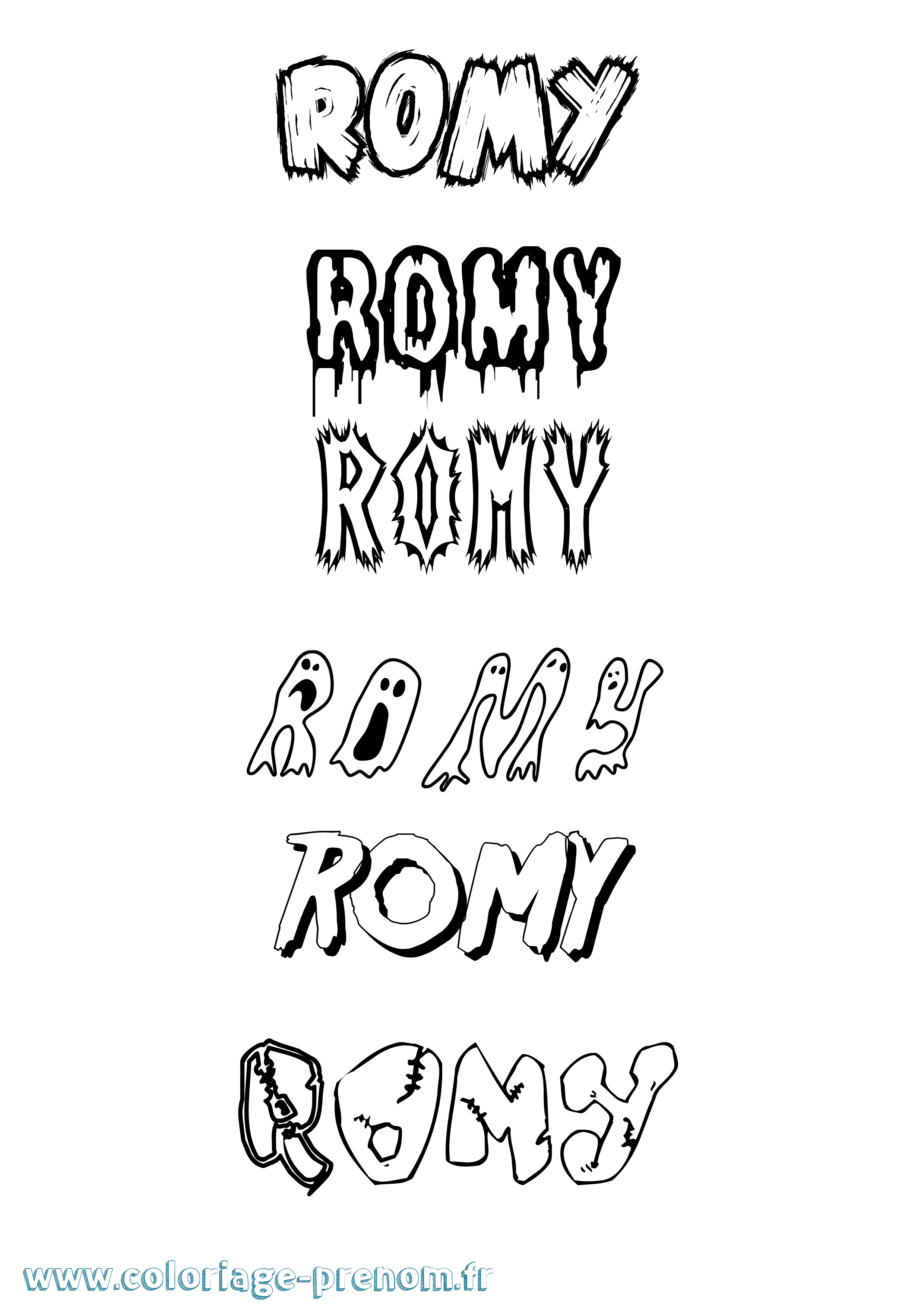 Coloriage prénom Romy Frisson