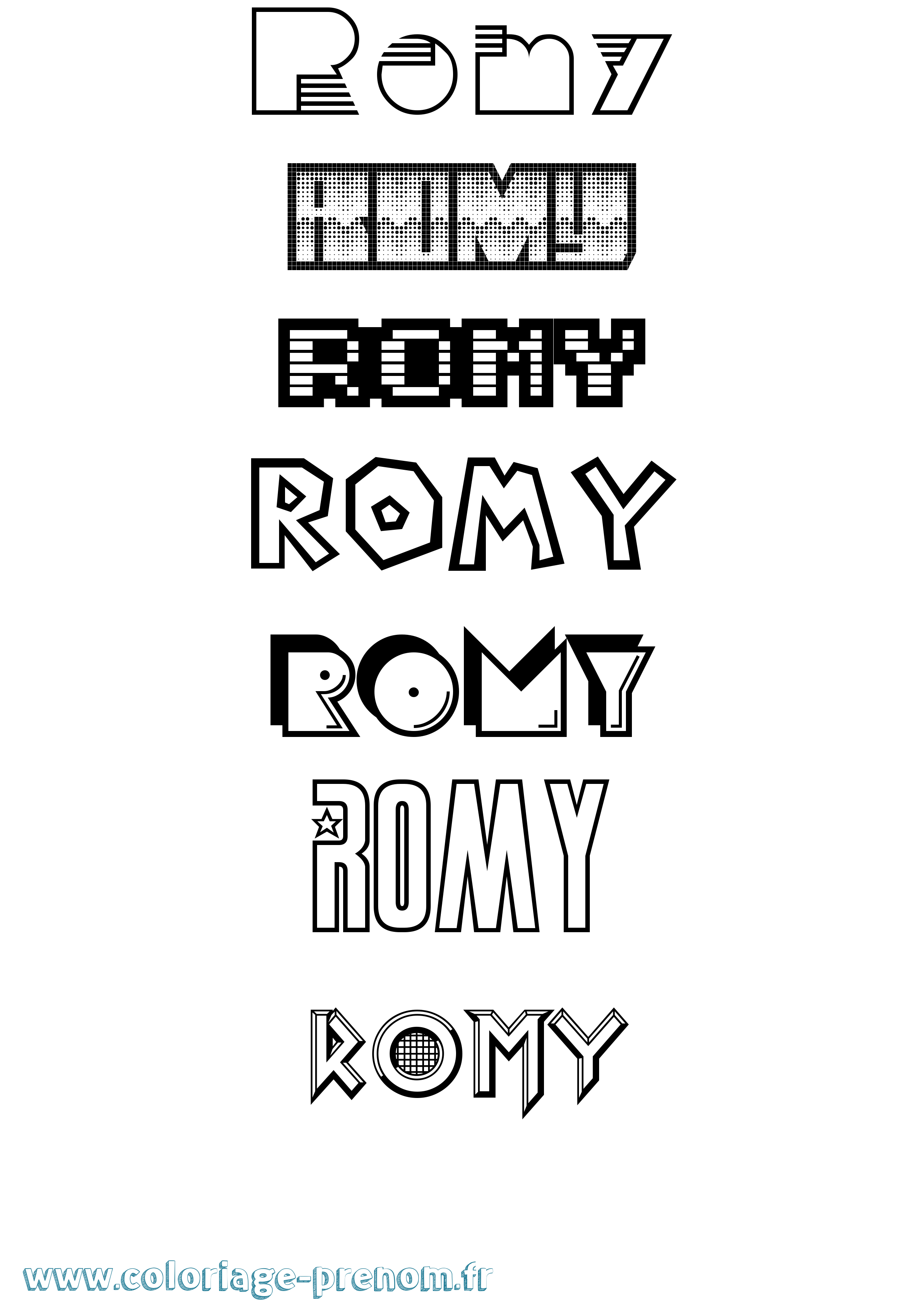 Coloriage prénom Romy