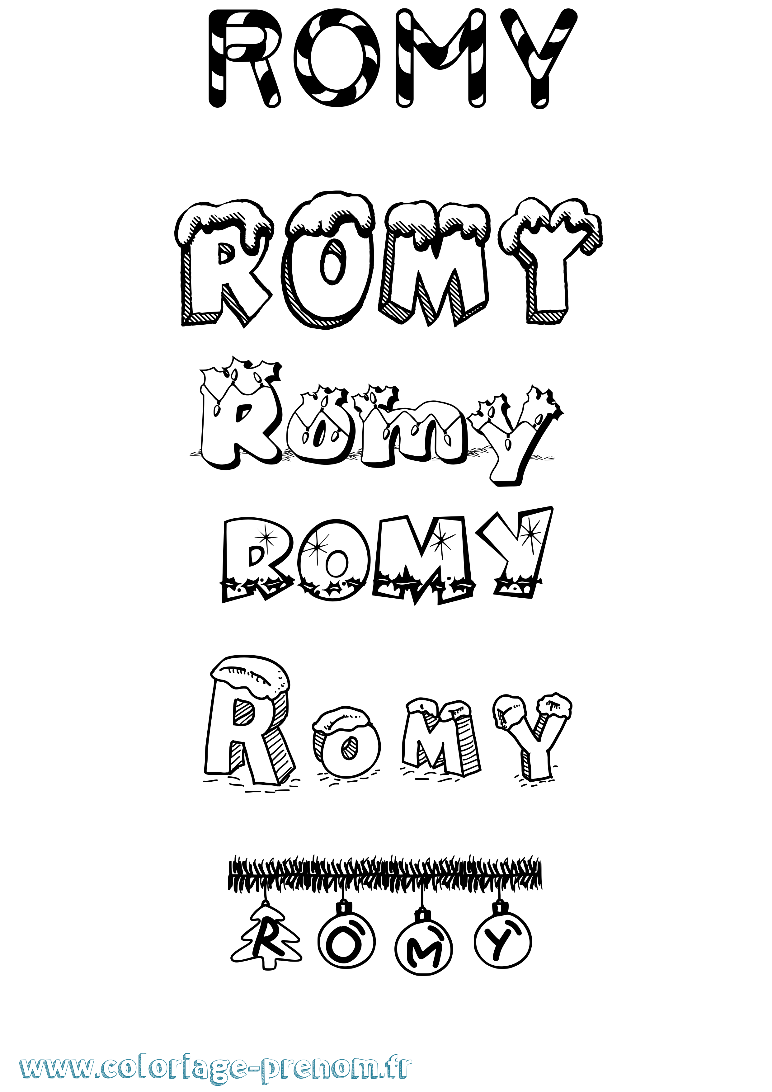 Coloriage Romy Coloriage prénom Romy