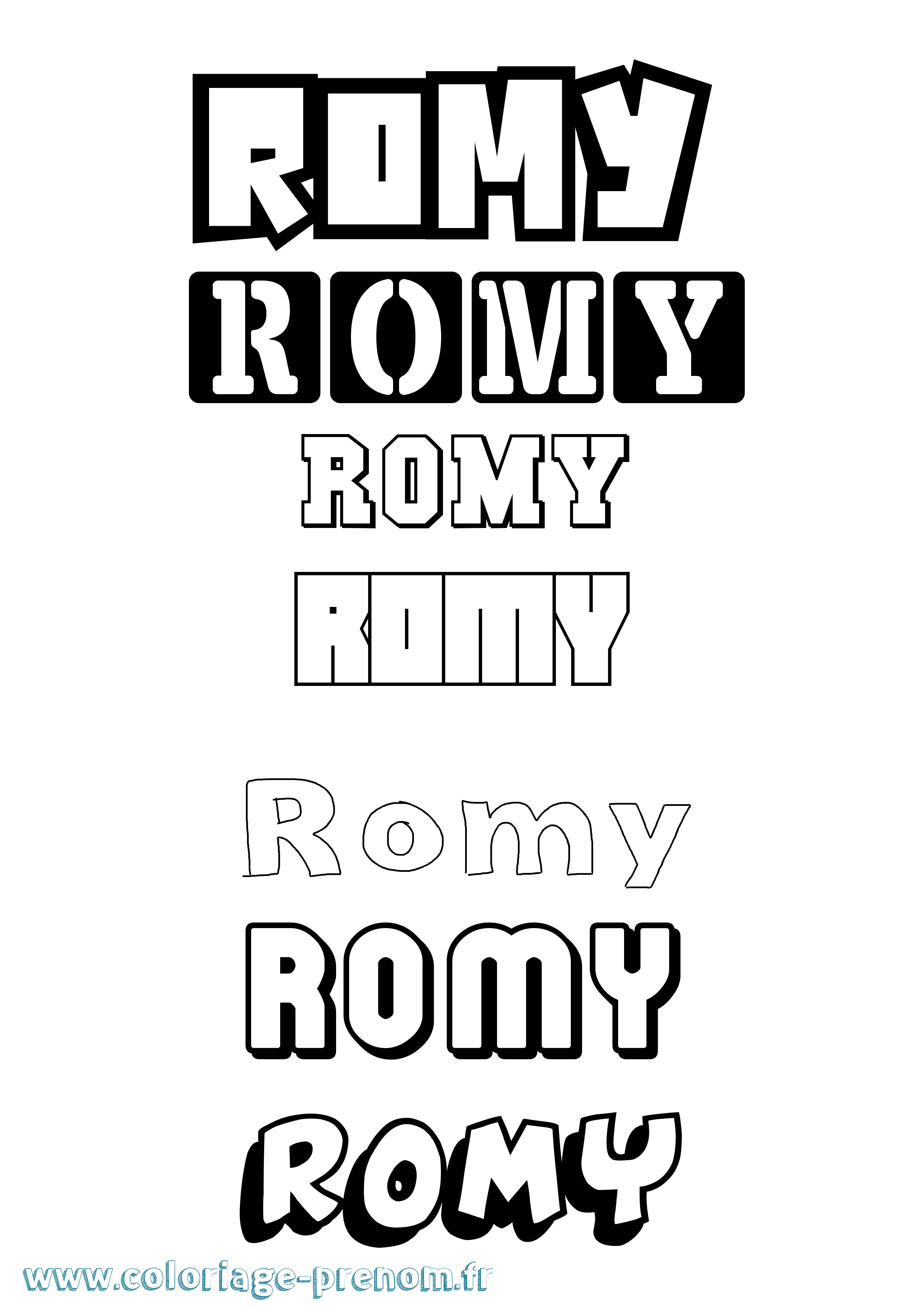 Coloriage Romy Coloriage prénom Romy