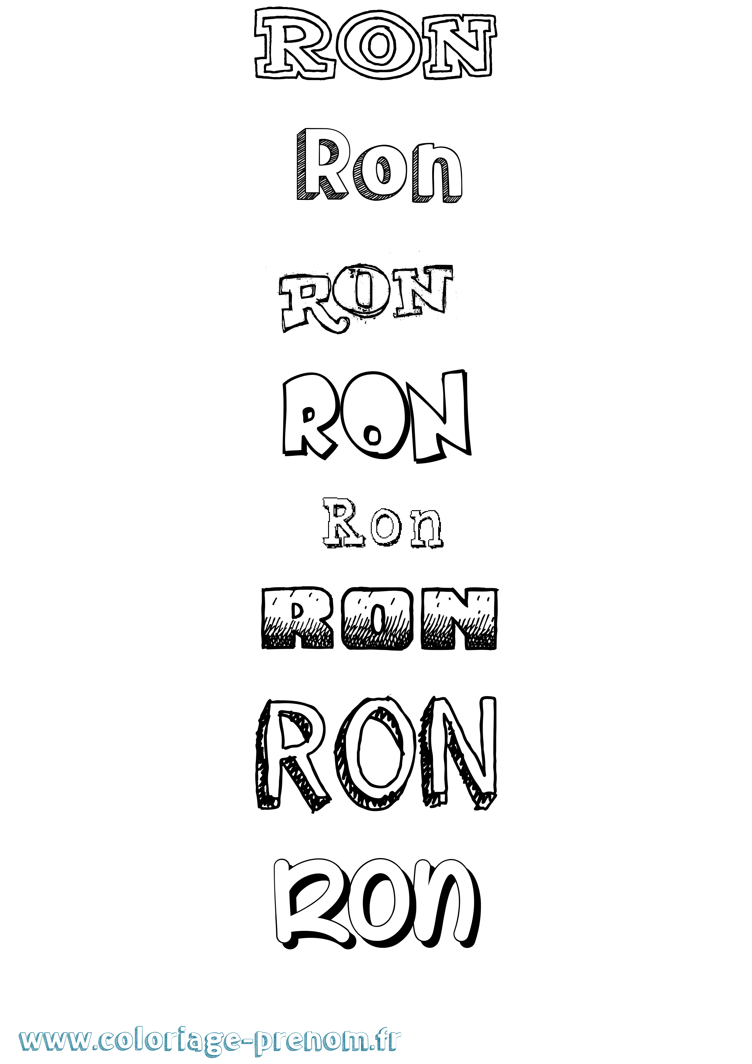 Coloriage prénom Ron Dessiné
