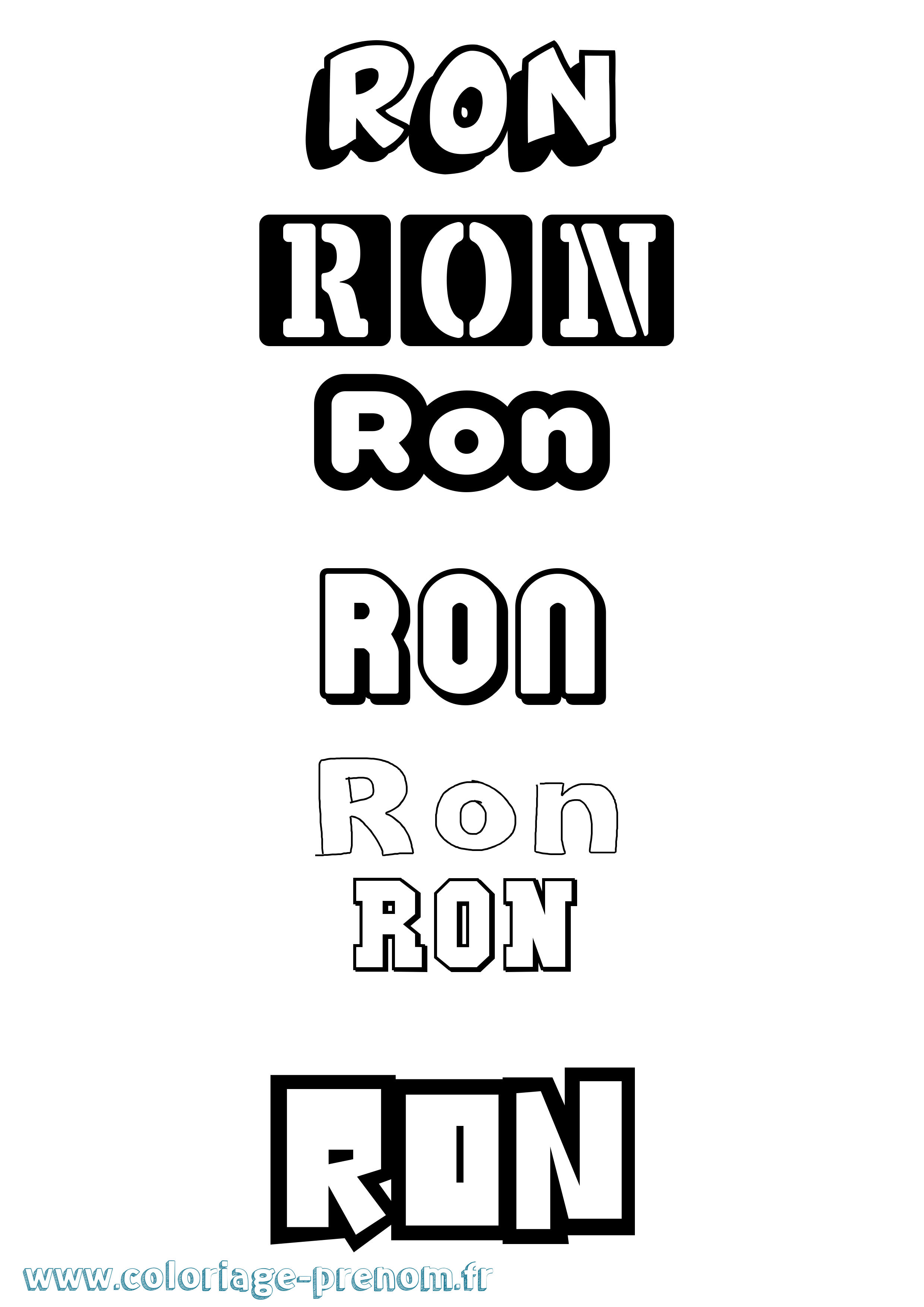 Coloriage prénom Ron Simple