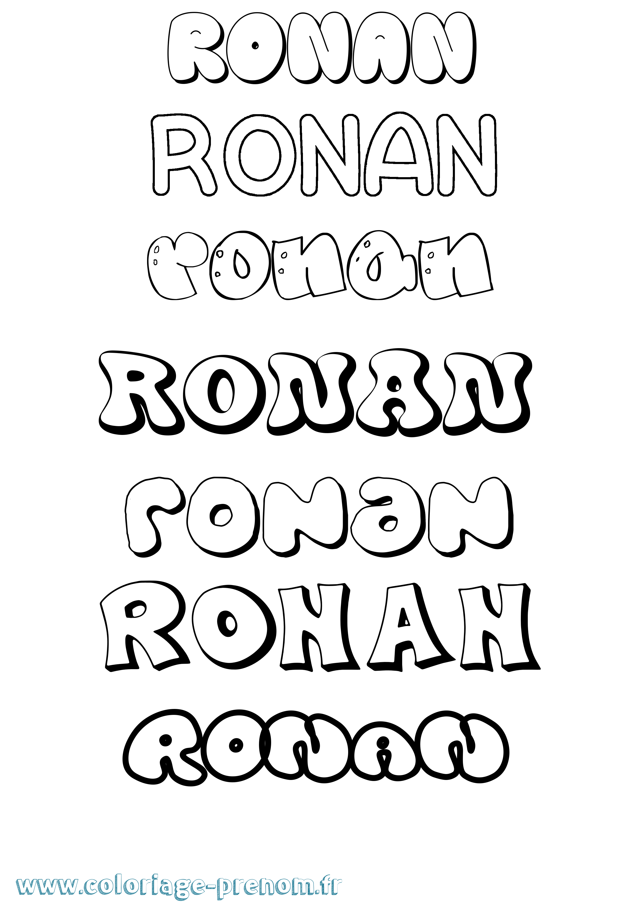 Coloriage prénom Ronan