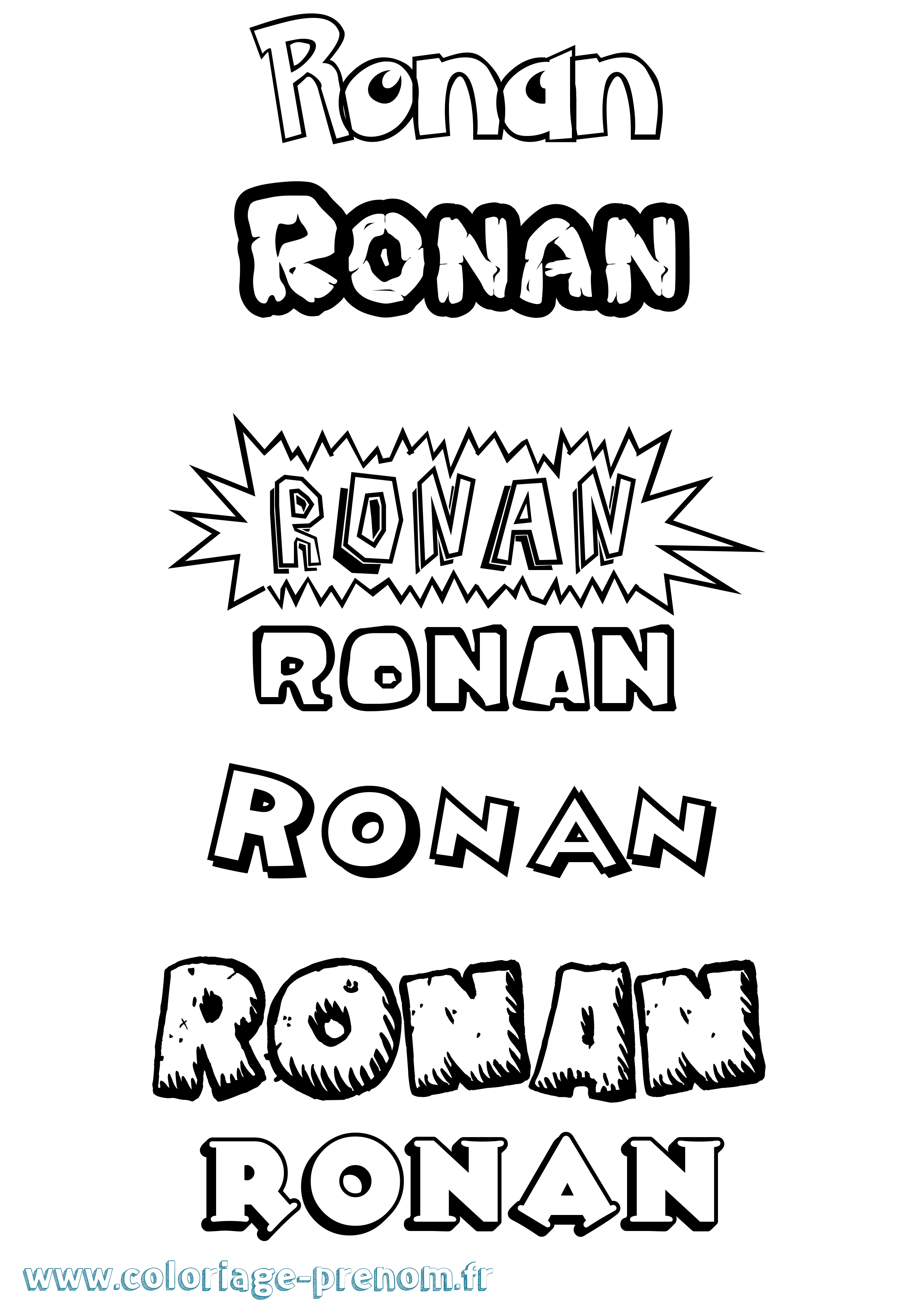 Coloriage Ronan Dessin Animé Coloriage prénom Ronan Dessin Animé