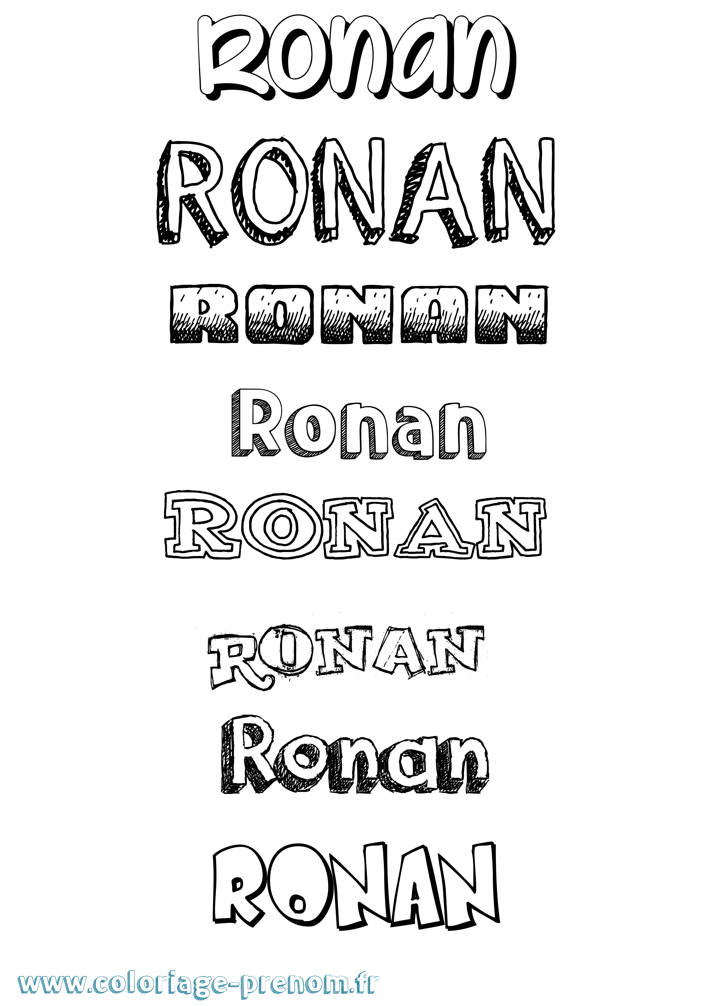 Coloriage Ronan Dessiné Coloriage prénom Ronan Dessiné