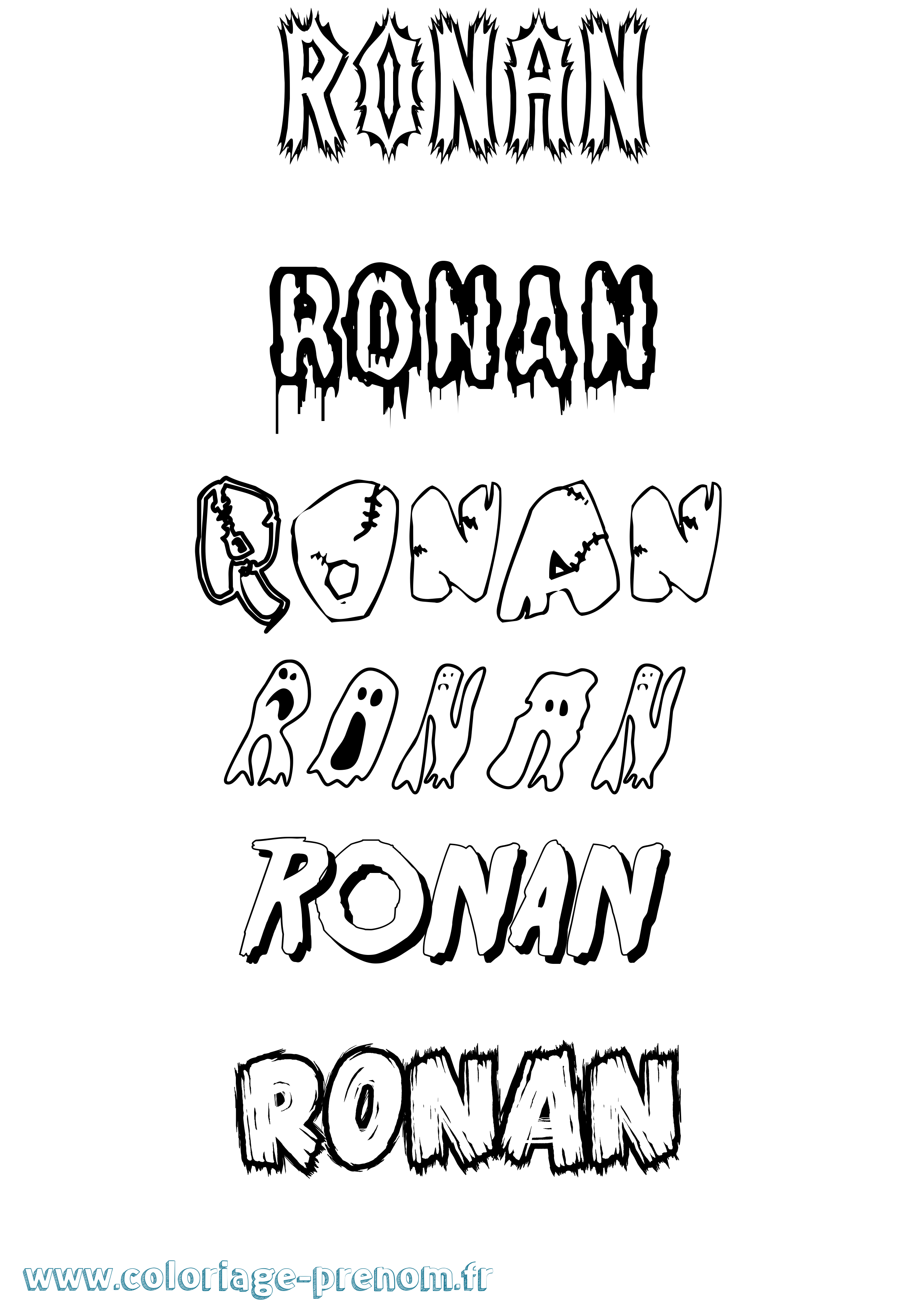Coloriage Ronan Frisson Coloriage prénom Ronan Frisson