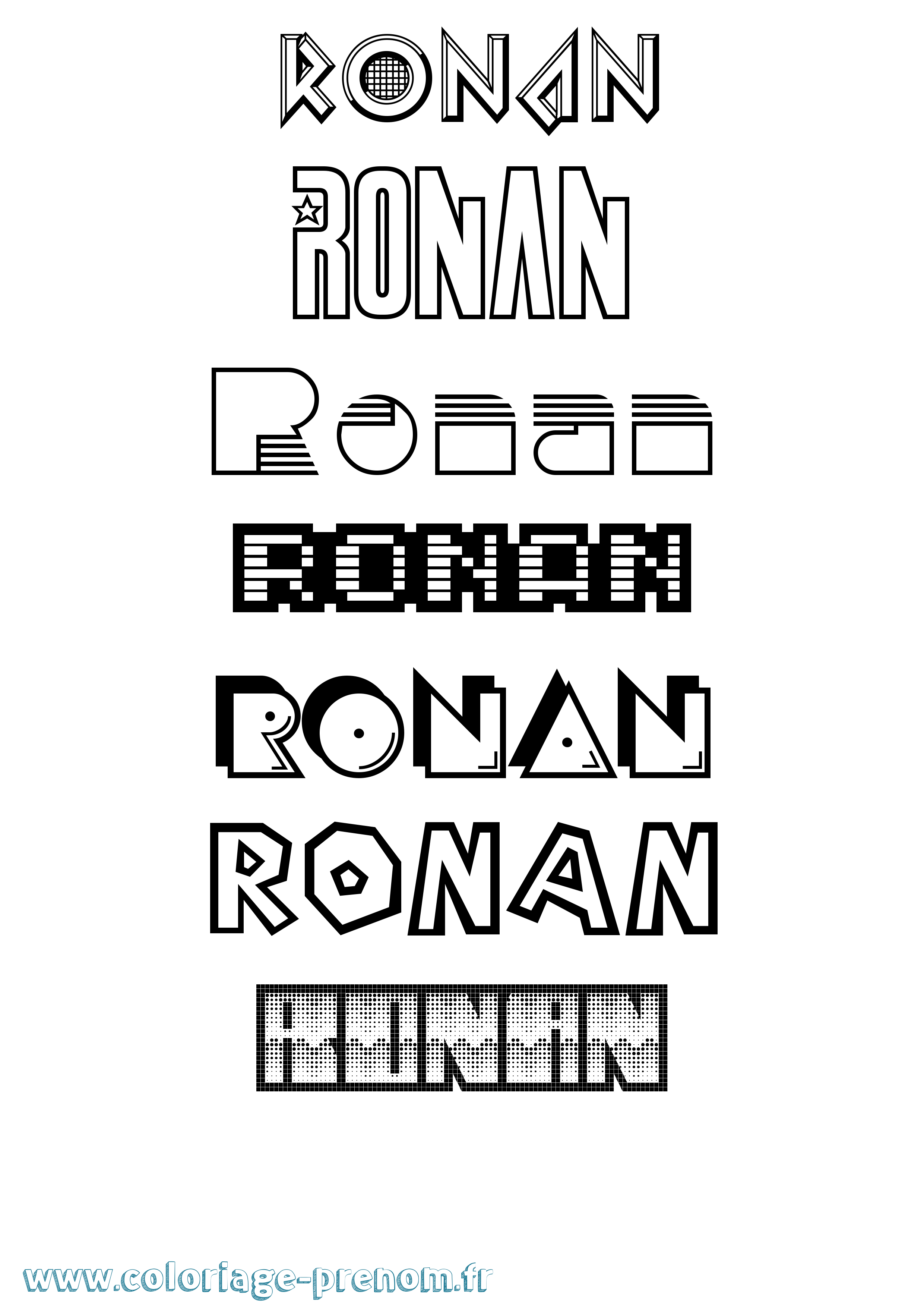Coloriage Ronan Jeux Vidéos Coloriage prénom Ronan Jeux Vidéos