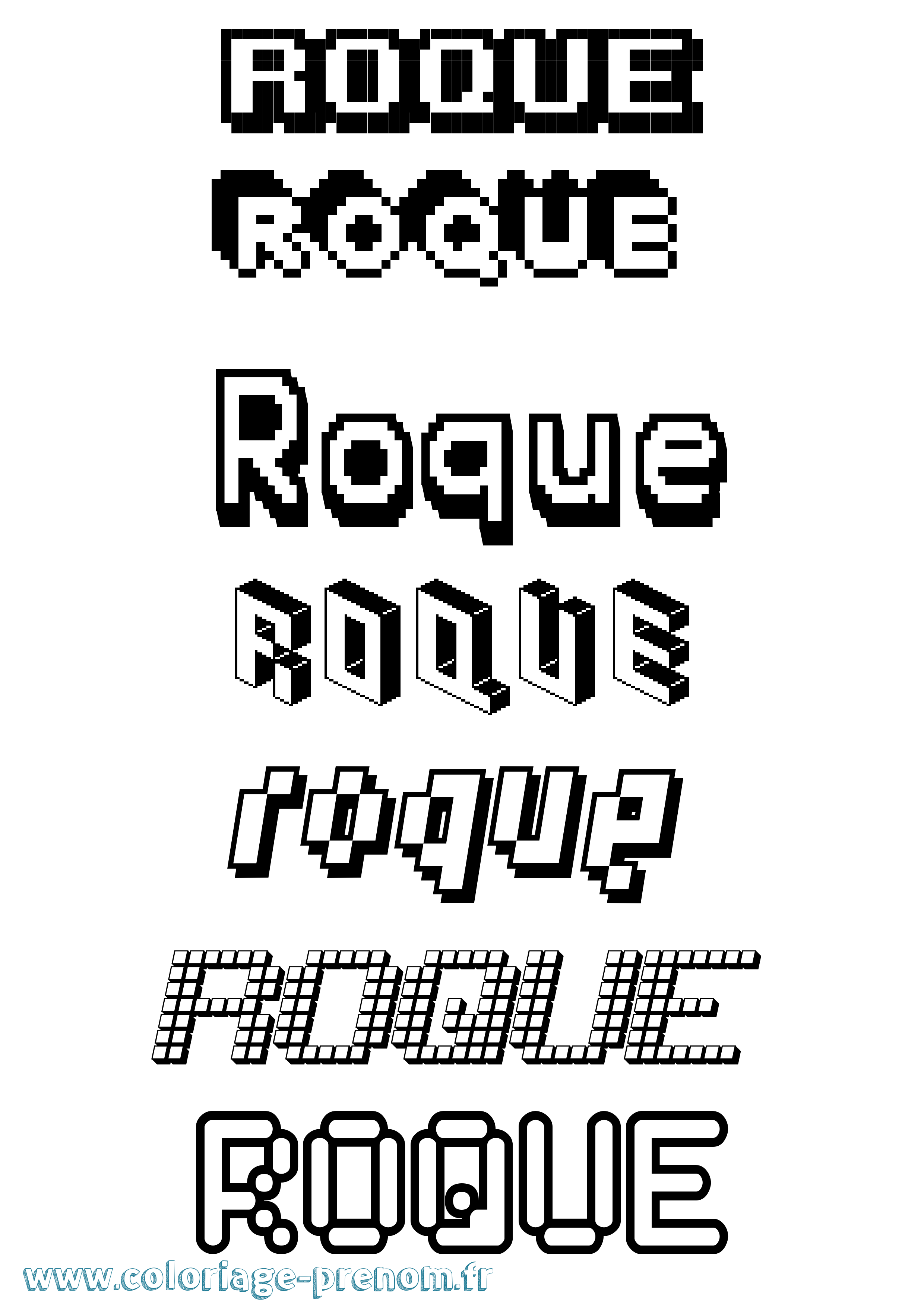 Coloriage prénom Roque Pixel